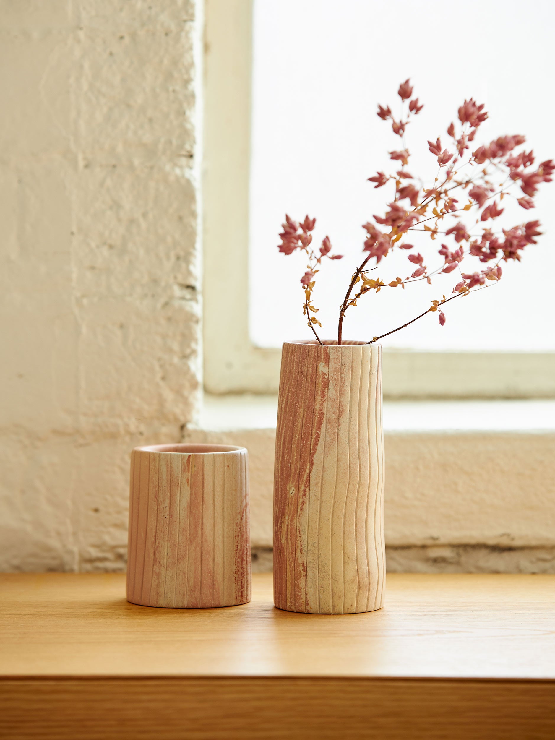 Asili x Citta Etch Soapstone Vessel Pink / Small