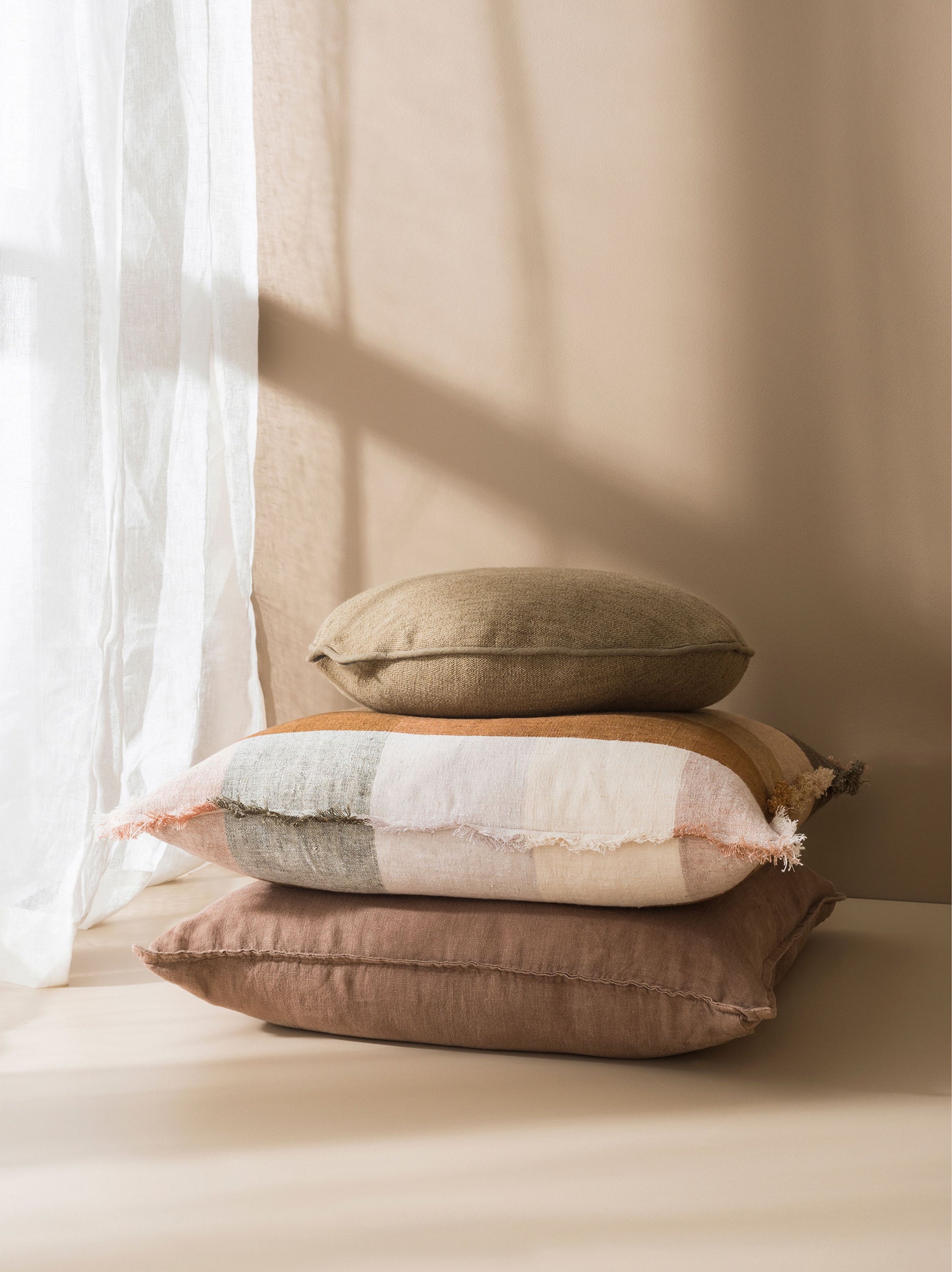 Casa Linen Cushion Cover Pickle/Multi / 55x55cm