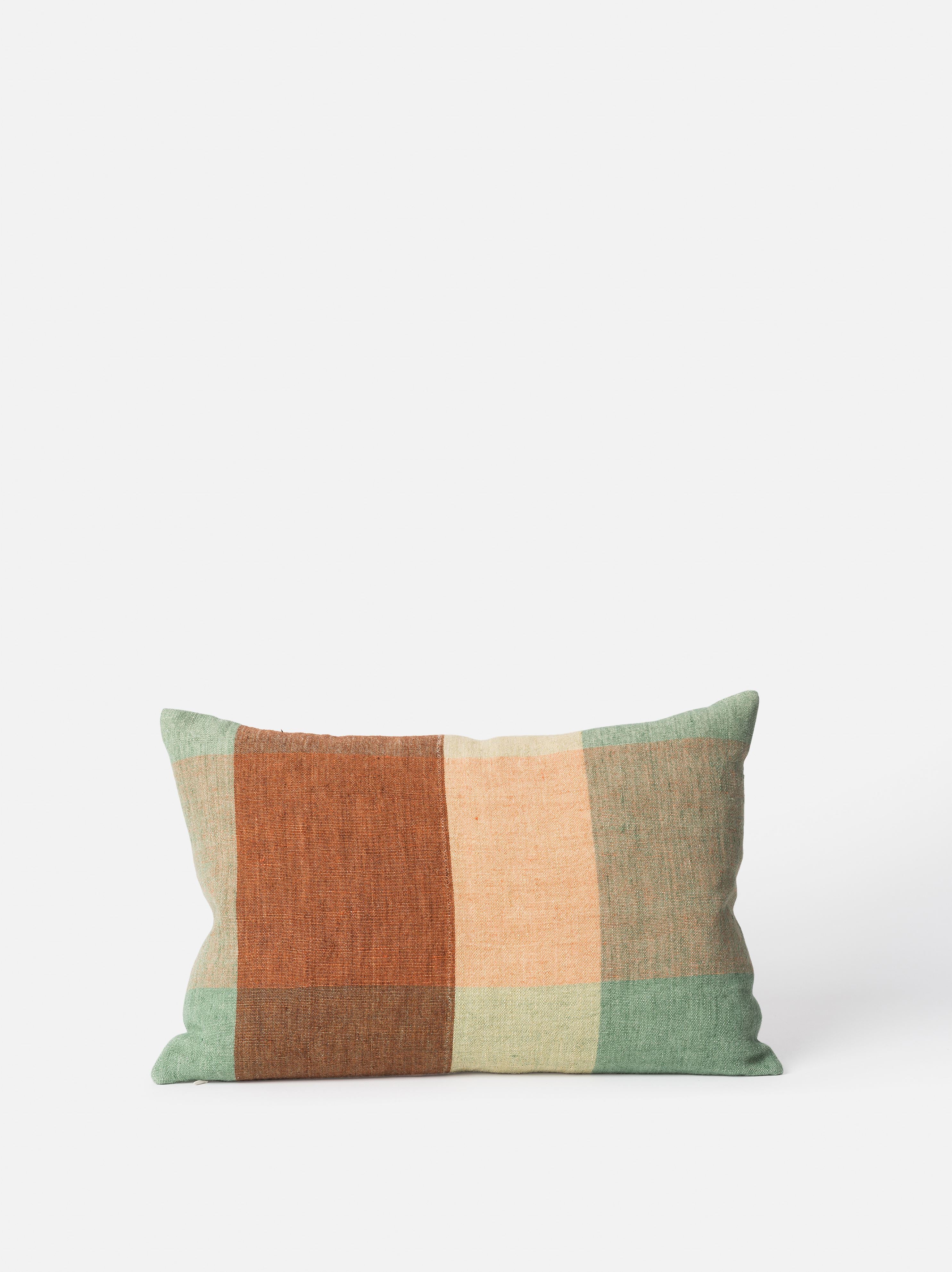 Clyde Handwoven Linen Cushion Cover Pea/Multi / 50x30cm