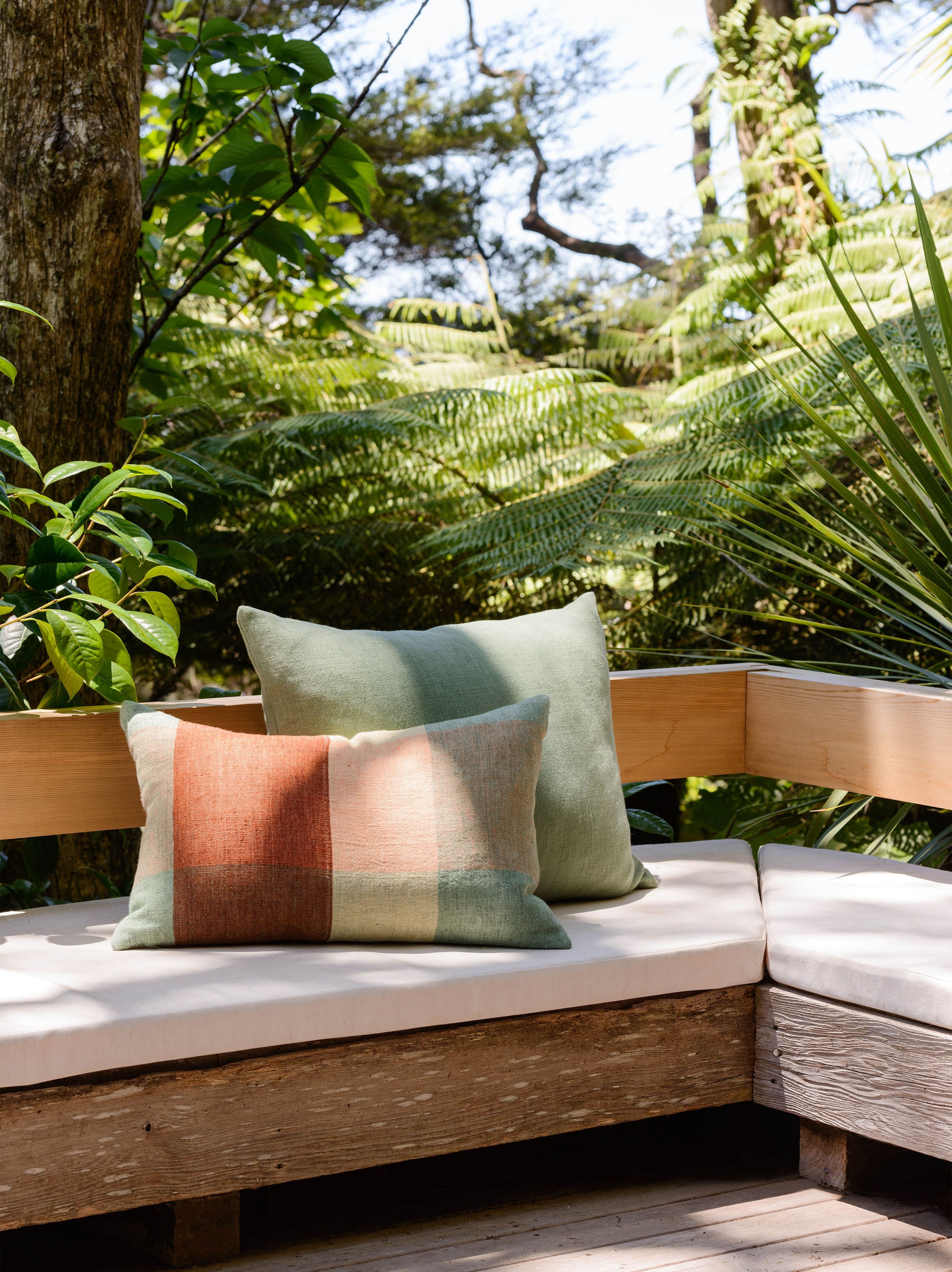 Clyde Handwoven Linen Cushion Cover Pea/Multi / 50x30cm