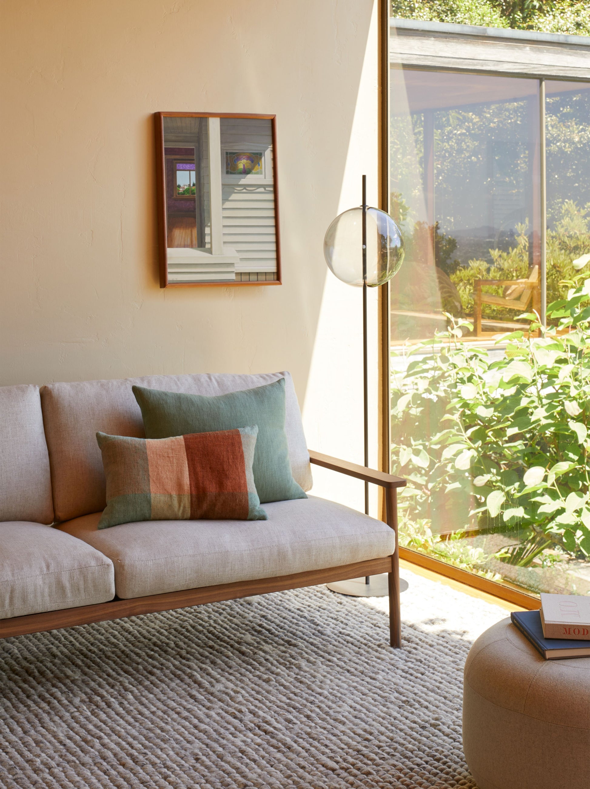 Clyde Handwoven Linen Cushion Cover Pea/Multi / 50x30cm