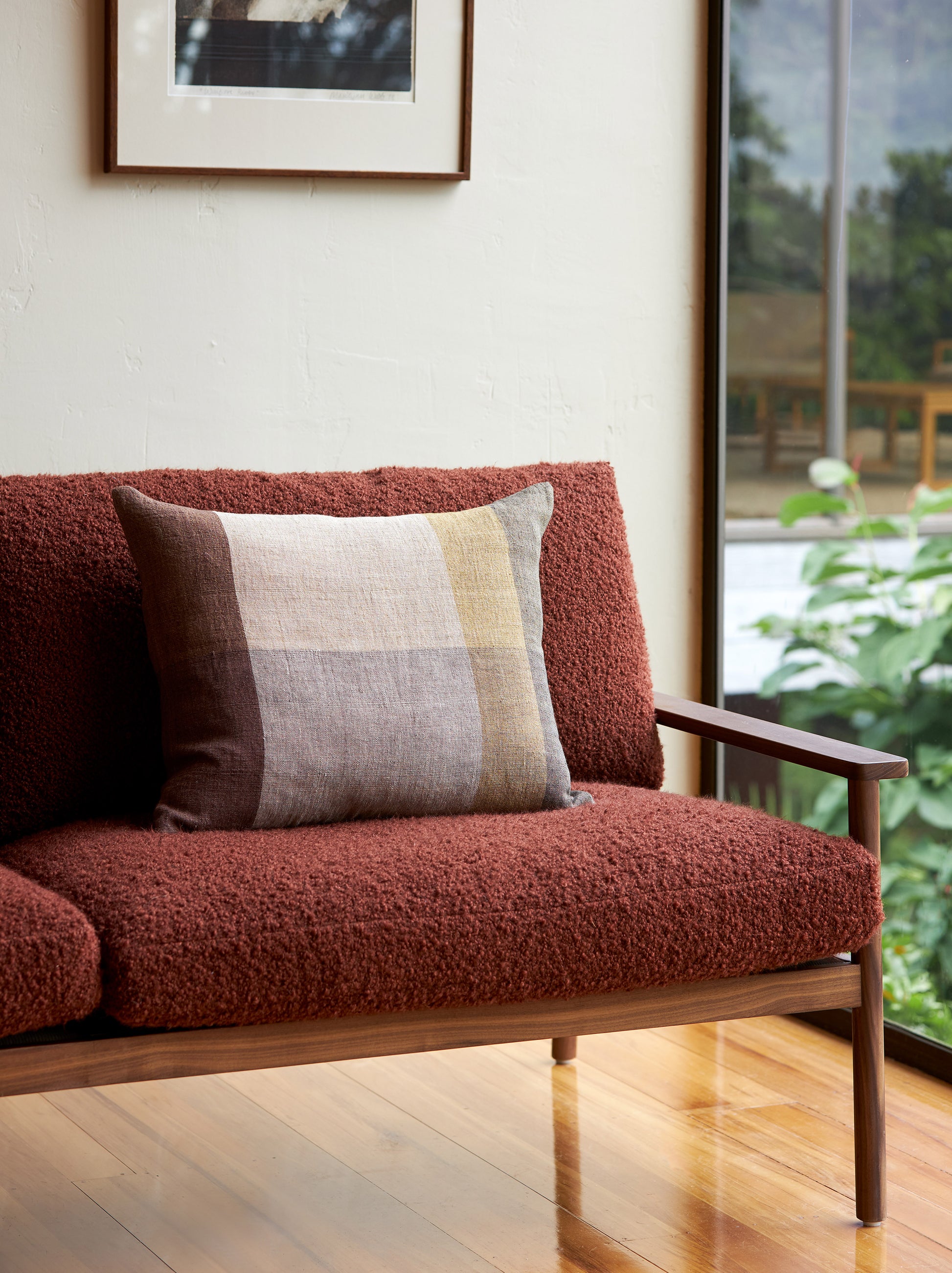 Morandi Handwoven Linen Cushion Cover Sultana/Multi / 55x45cm