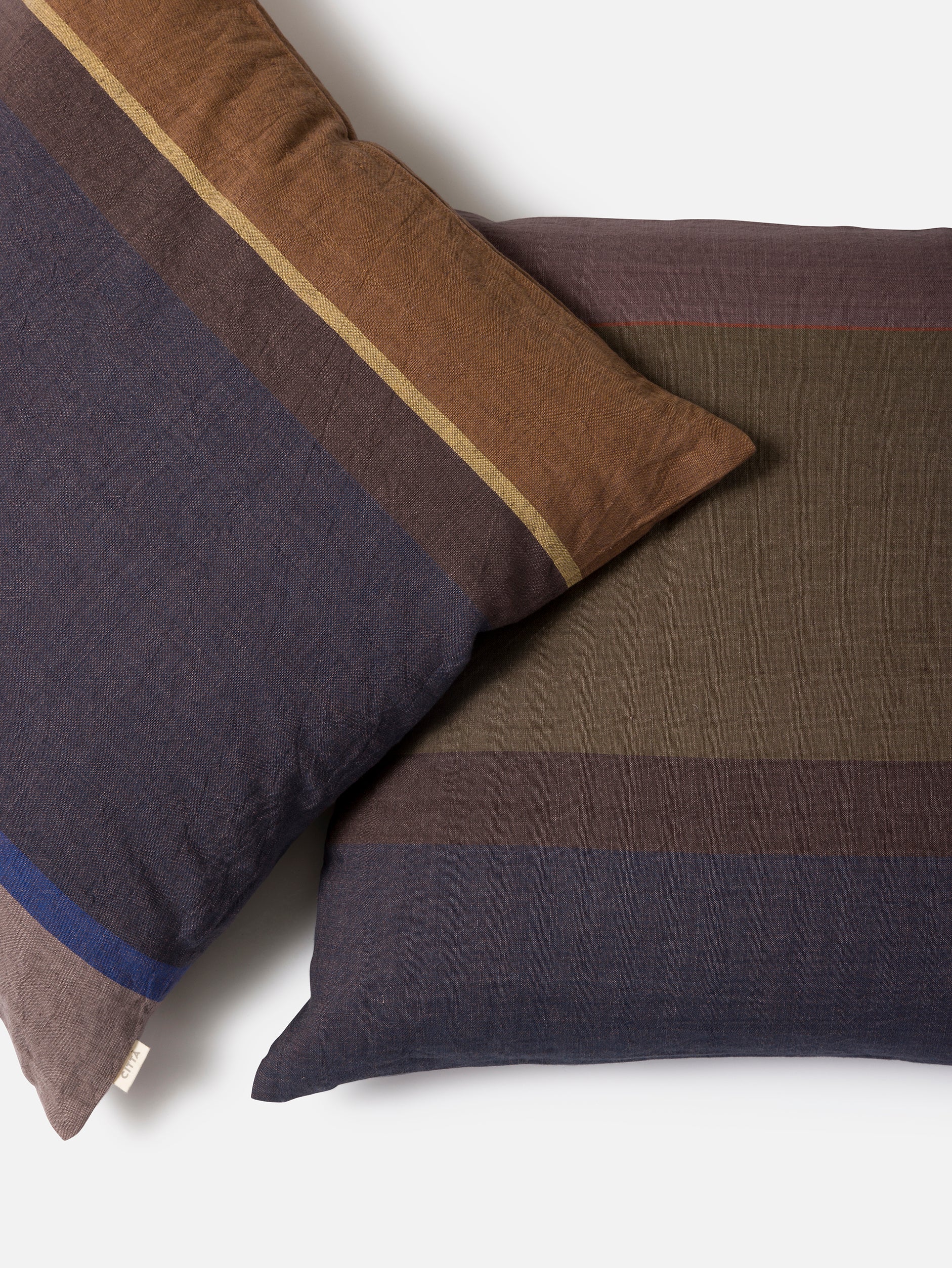 Obi Euro Cushion Cover Blue Black/Dijon / 65x65cm