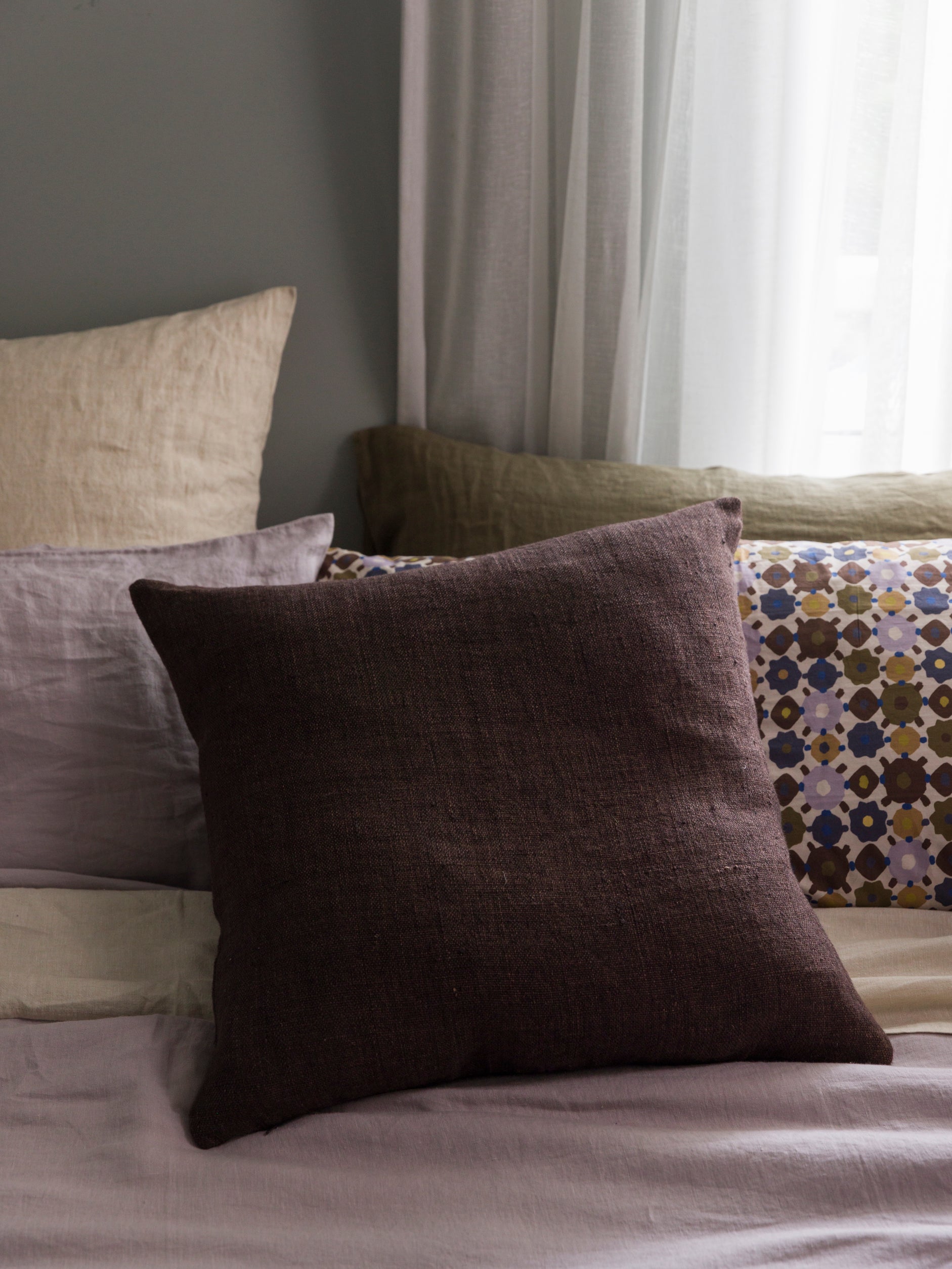 Heavy Linen Cushion Cover Rye / 55x55cm