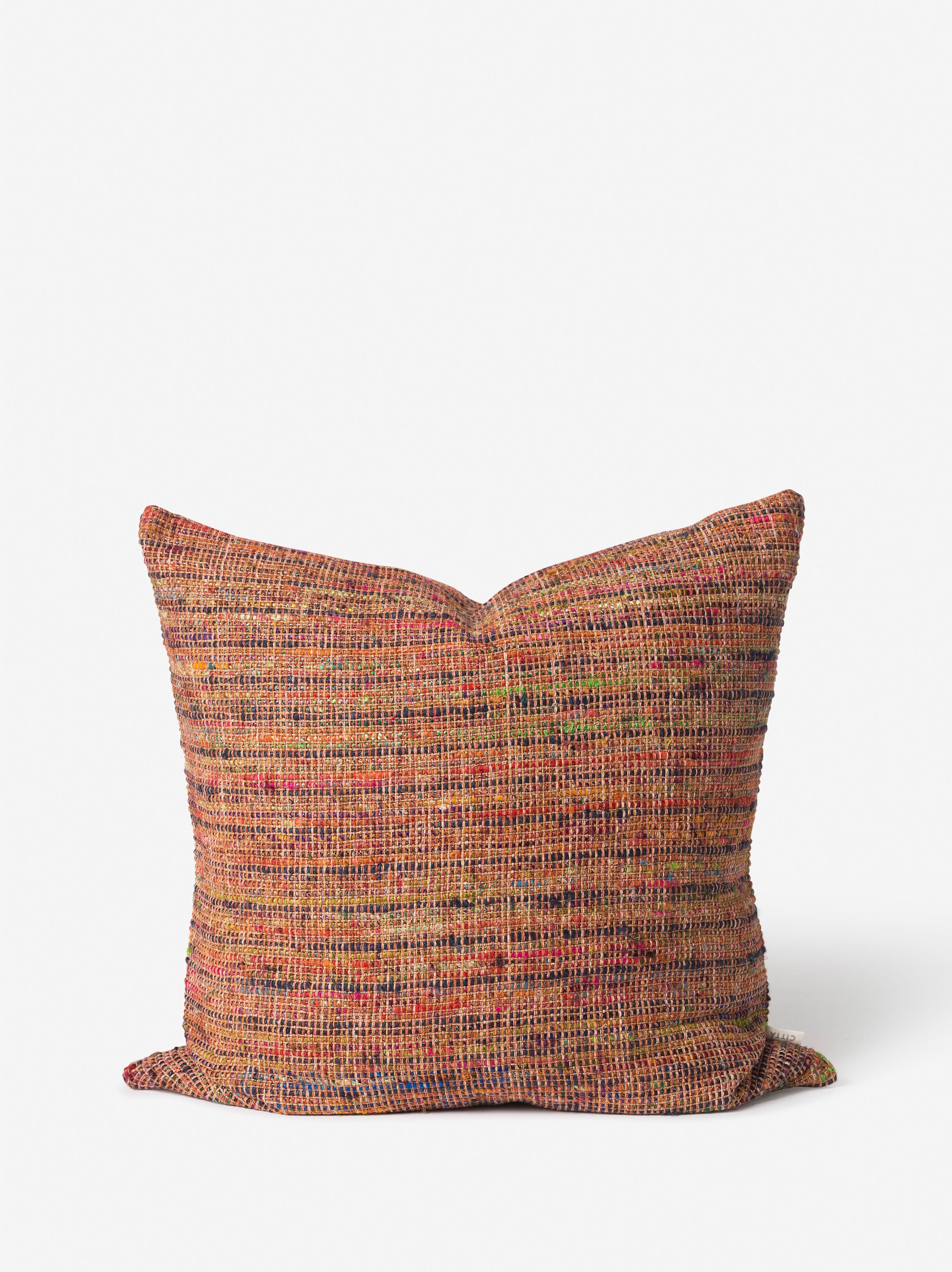 Edmund Silk Blend Cushion Cover Brick/Multi / 55x55cm