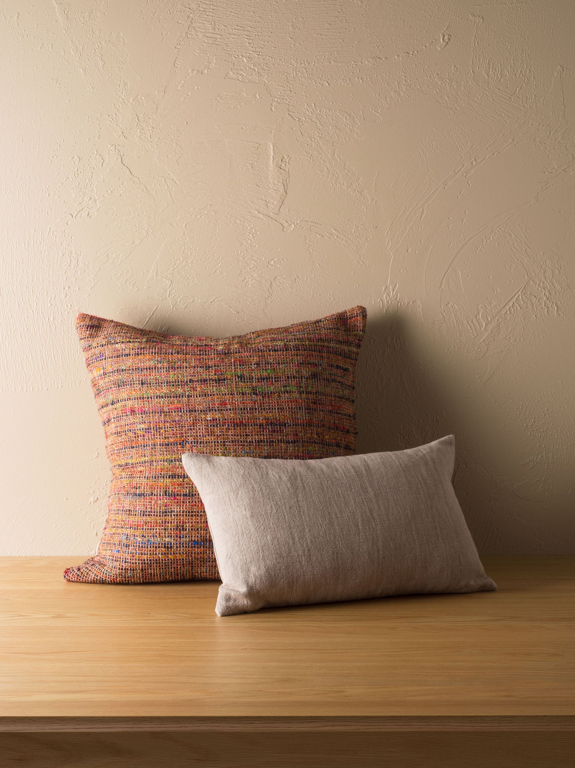 Edmund Silk Blend Cushion Cover Brick/Multi / 55x55cm