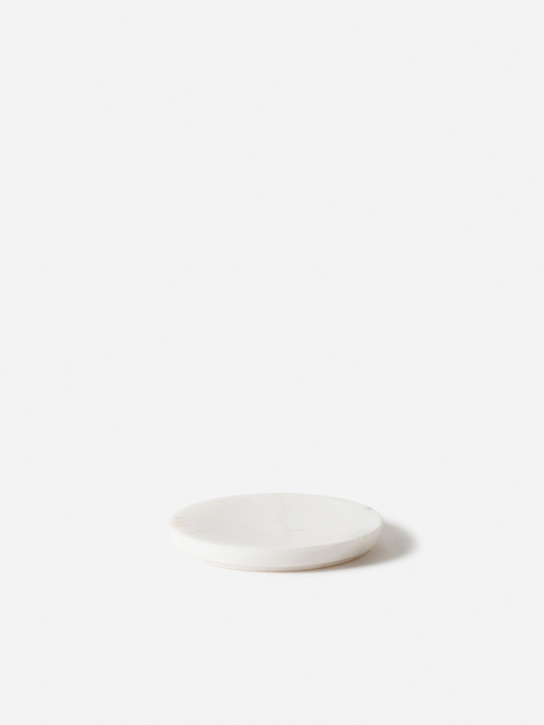 Marble Round Soap Dish White / One Size