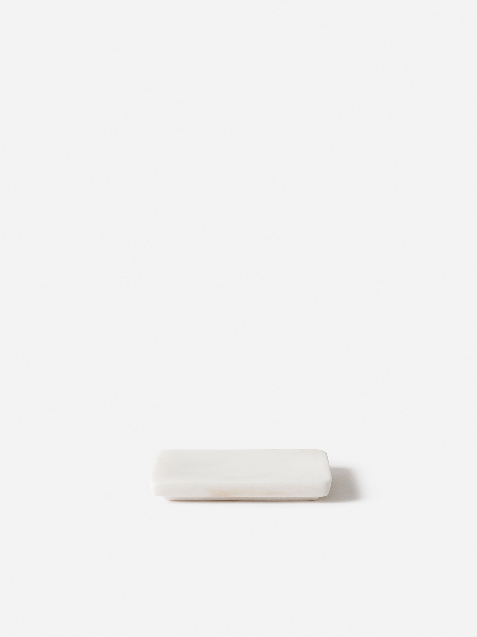 Marble Rectangle Soap Dish White / One Size
