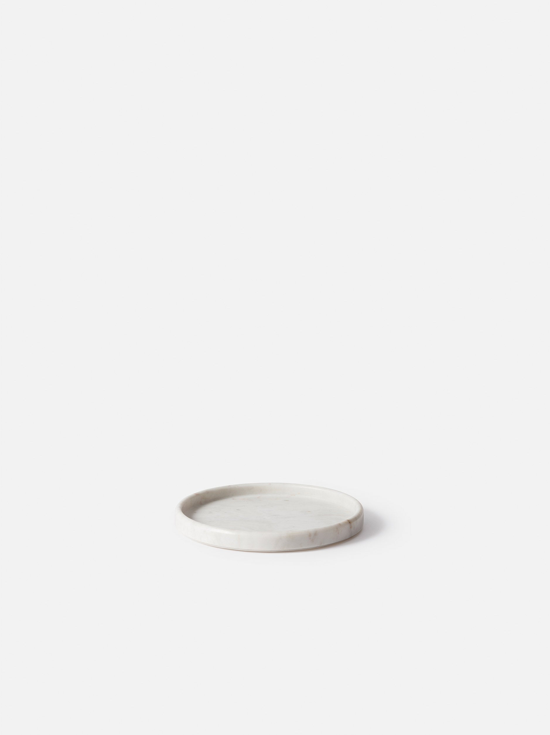 Marble Round Tray White / Large