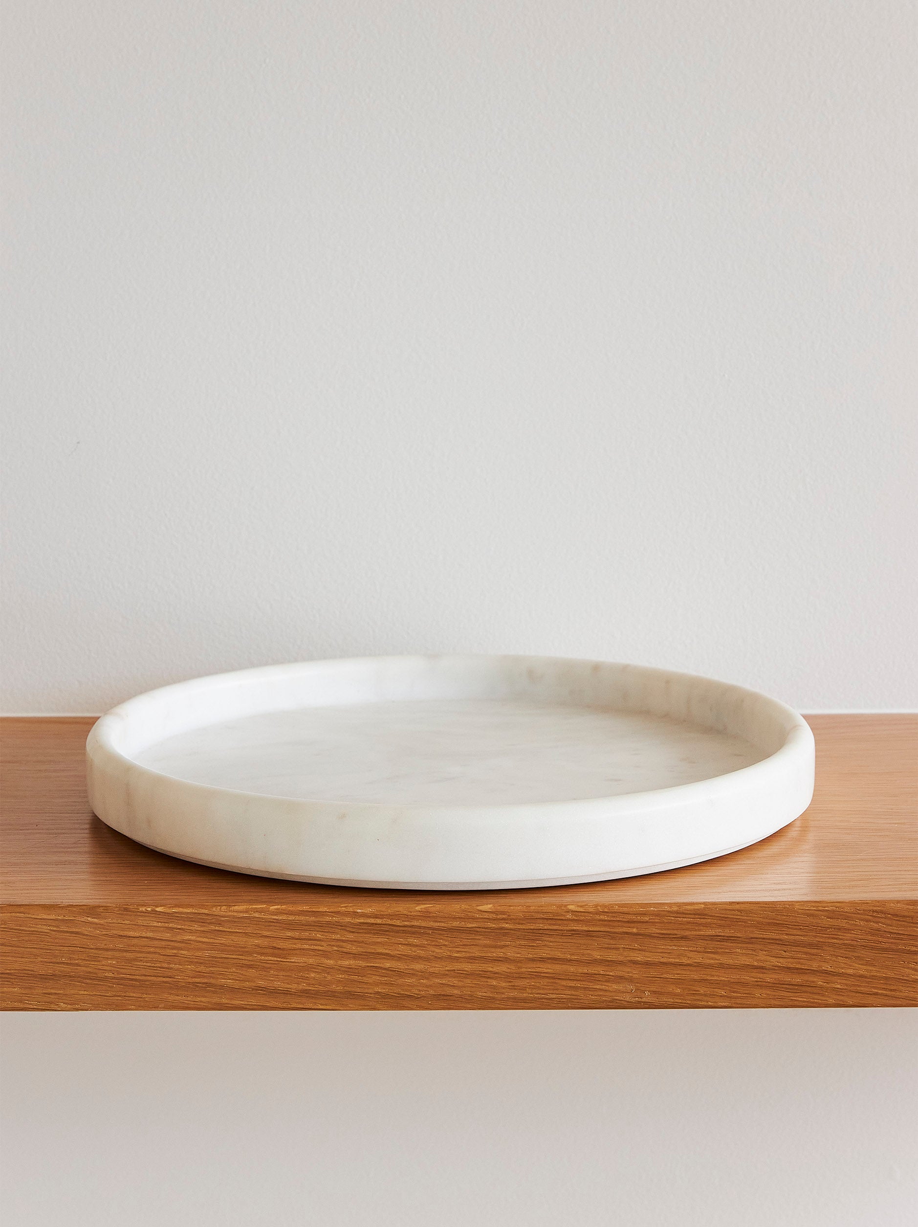 Marble Round Tray White / Large