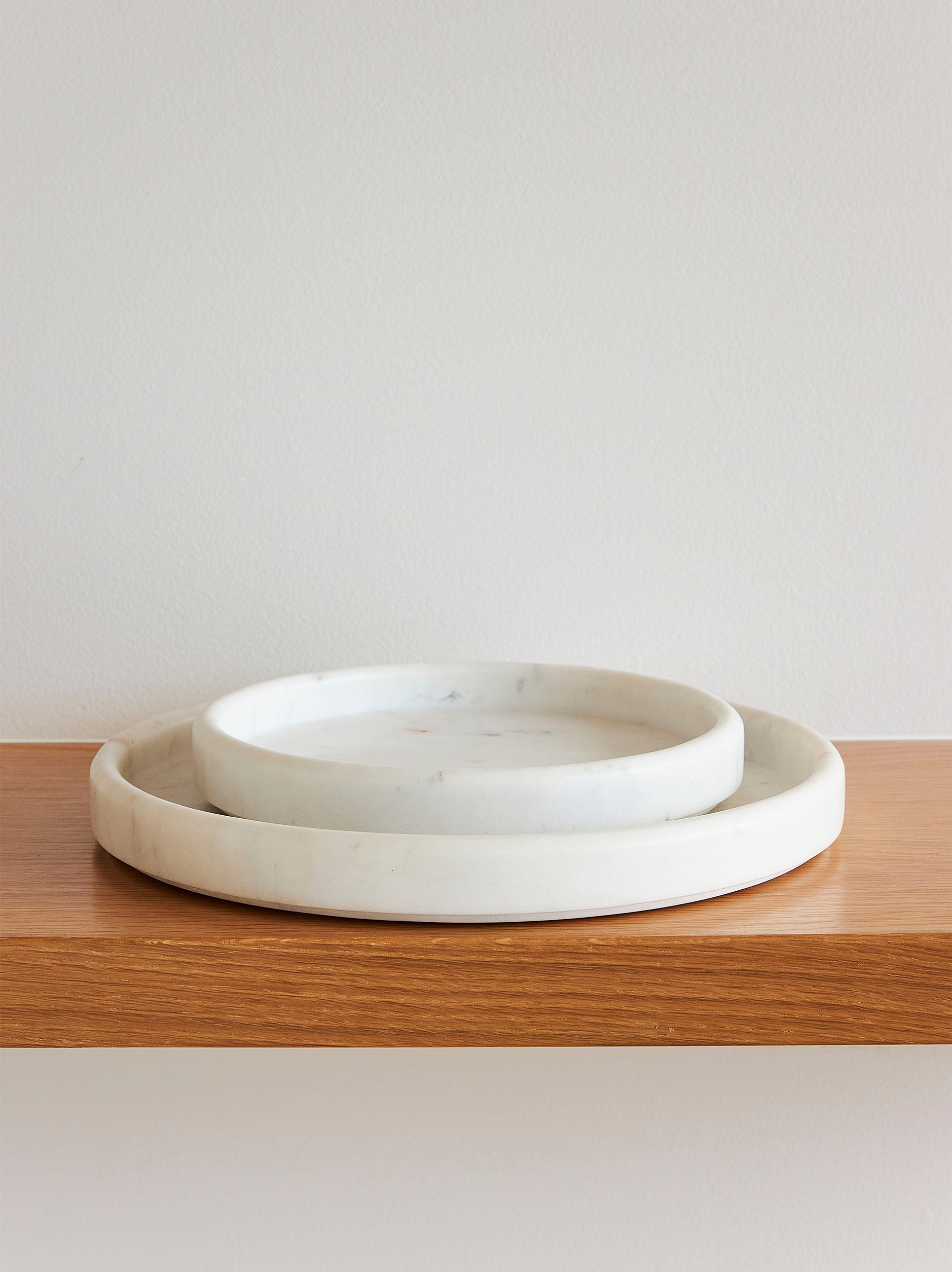 Marble Round Tray White / Large