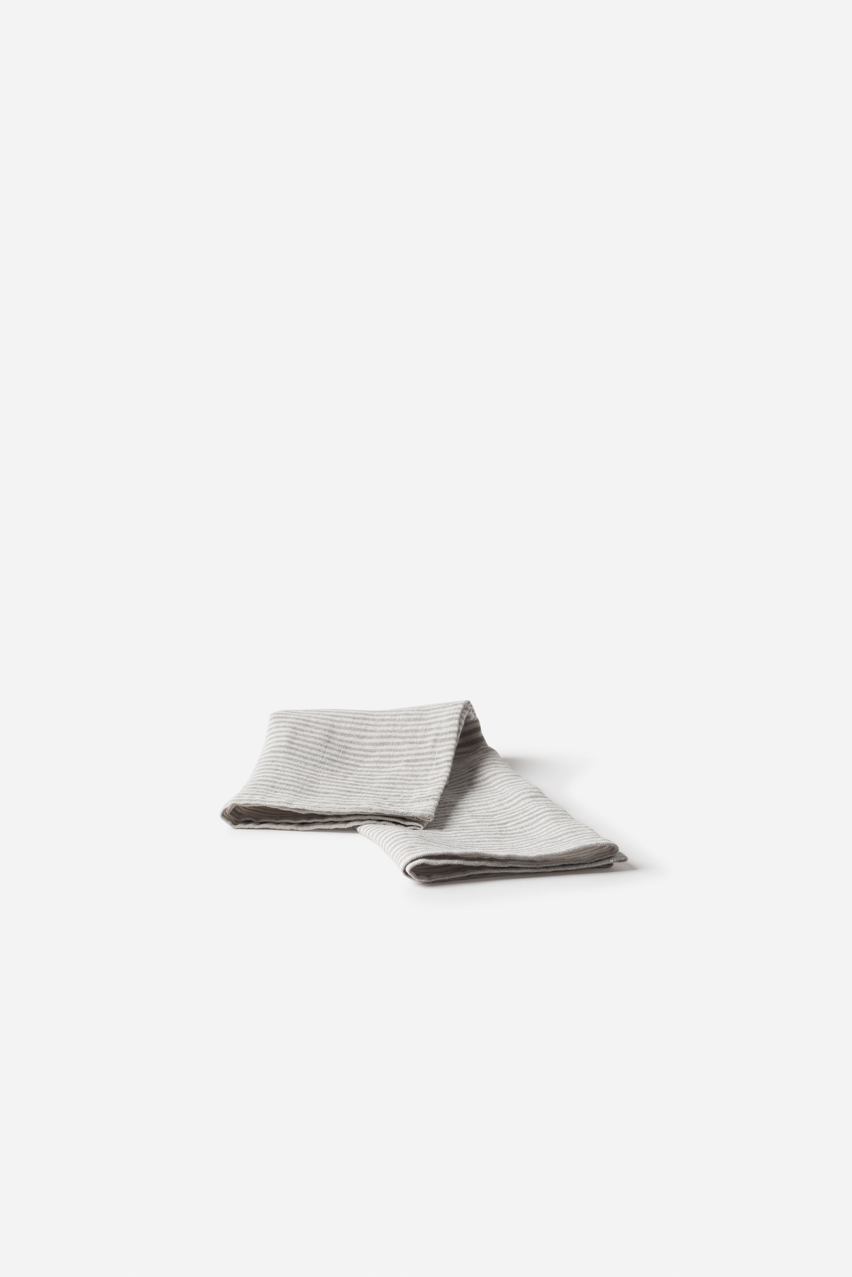 Stripe Linen Napkin Ash/Chalk / 45x45cm
