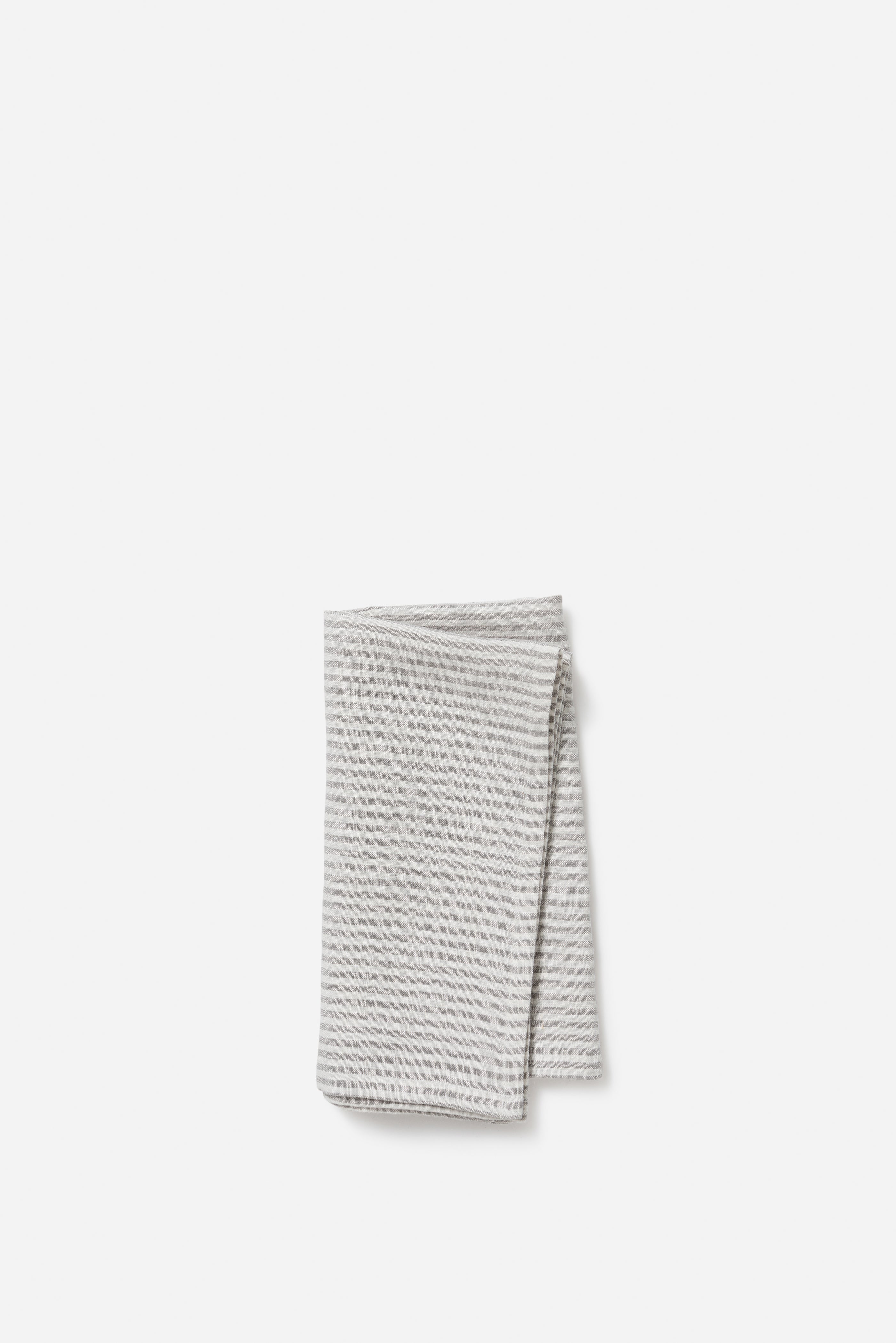 Stripe Linen Napkin Ash/Chalk / 45x45cm
