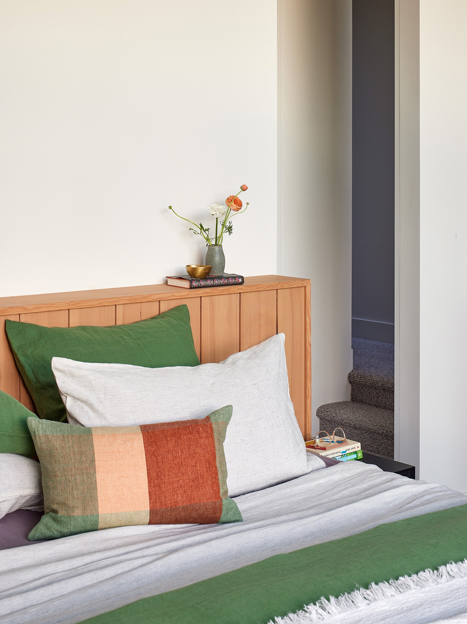 Pinstripe Linen Duvet Cover Pepper/Chalk / Queen