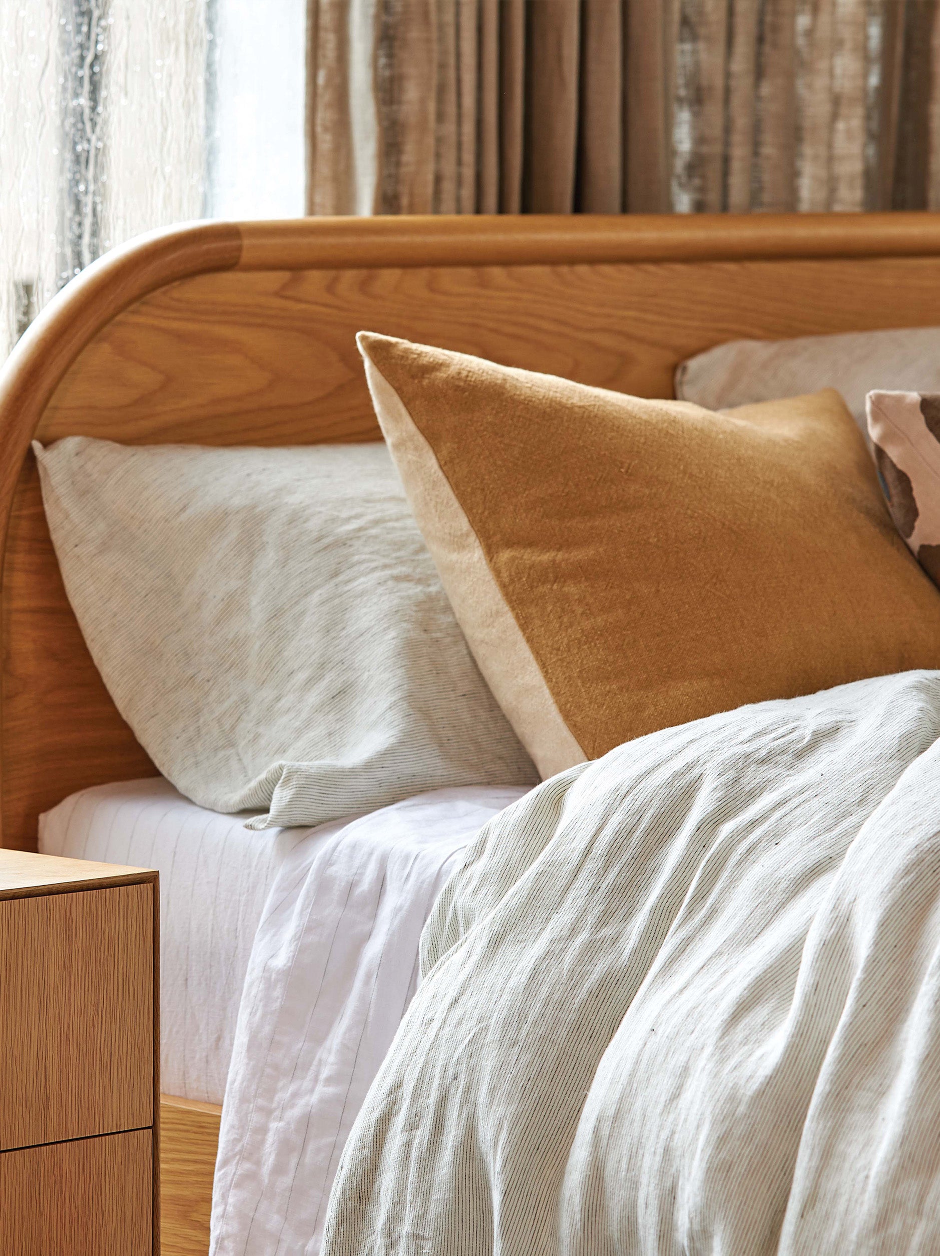 Pinstripe Linen Duvet Cover Pepper/Chalk / Super King