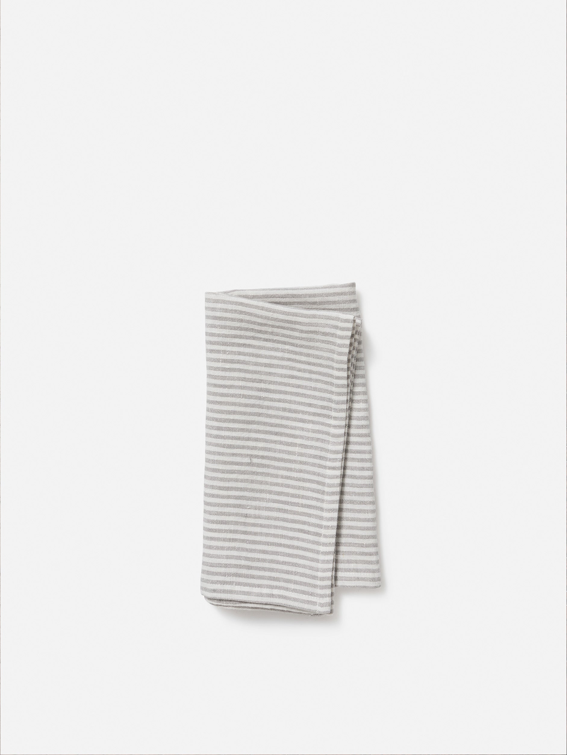 Pinstripe Linen Tablecloth Pepper/Chalk / 155x270cm