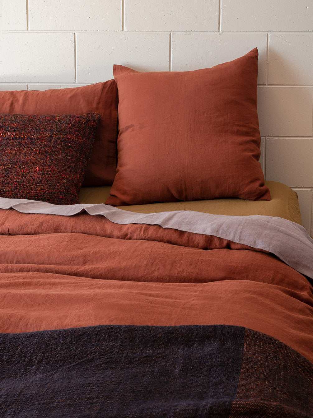 Brick Linen Euro Pillowcase Brick / Euro Pillowcase