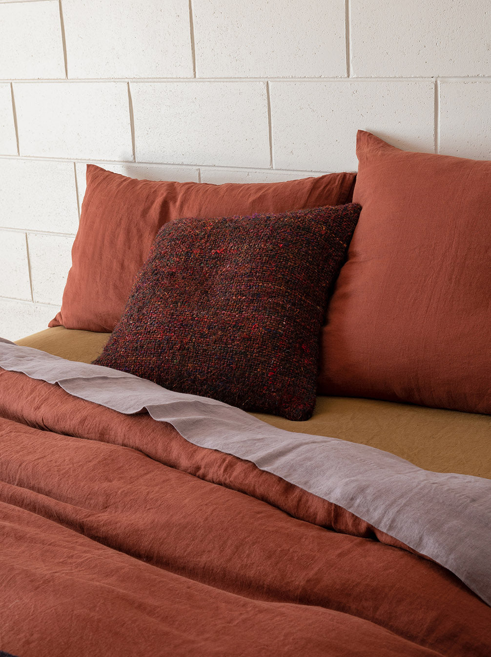 Brick Linen Pillowcase PR Brick / Pillowcase Pair