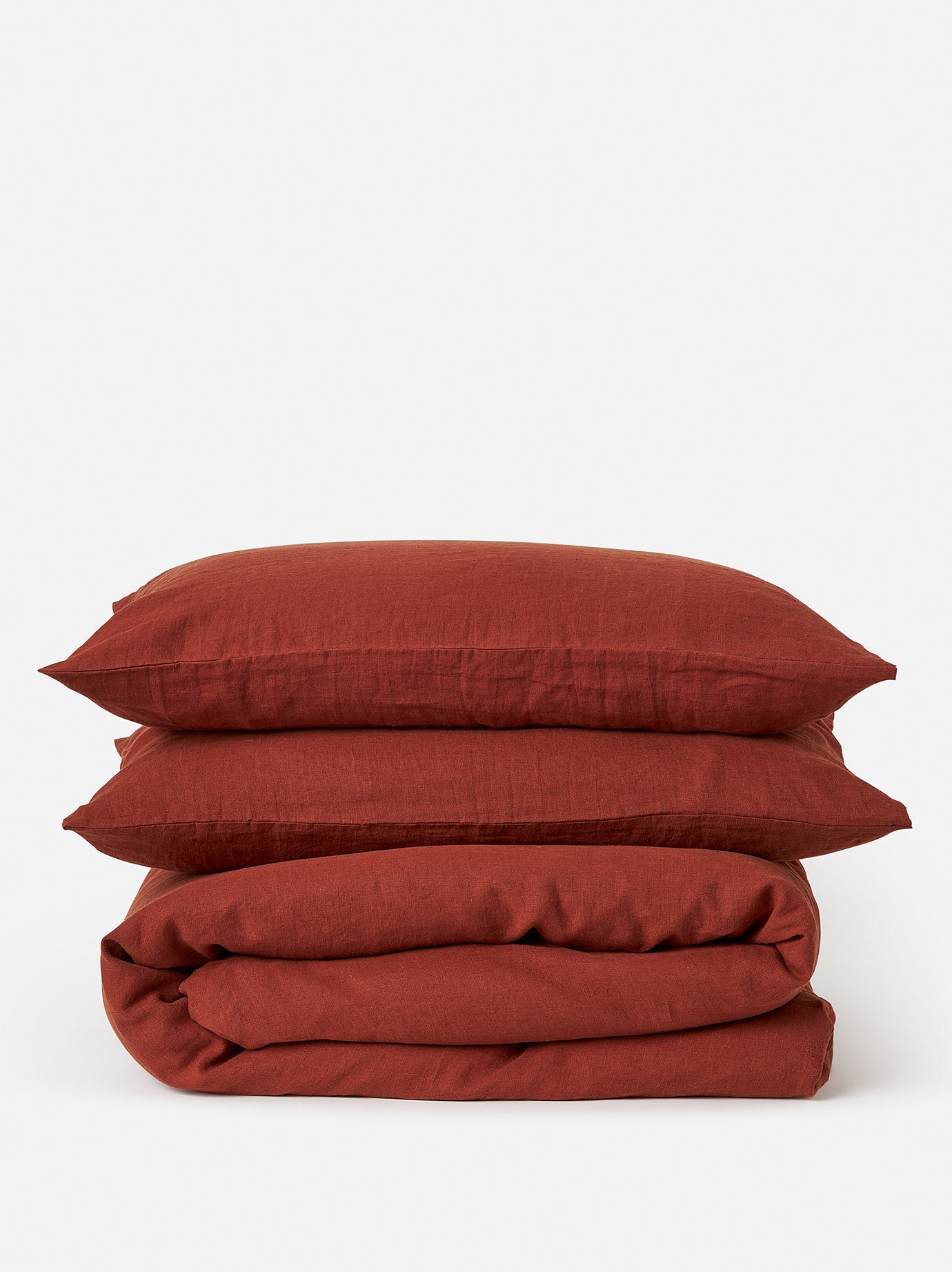 Brick Linen Duvet Cover Brick / Queen