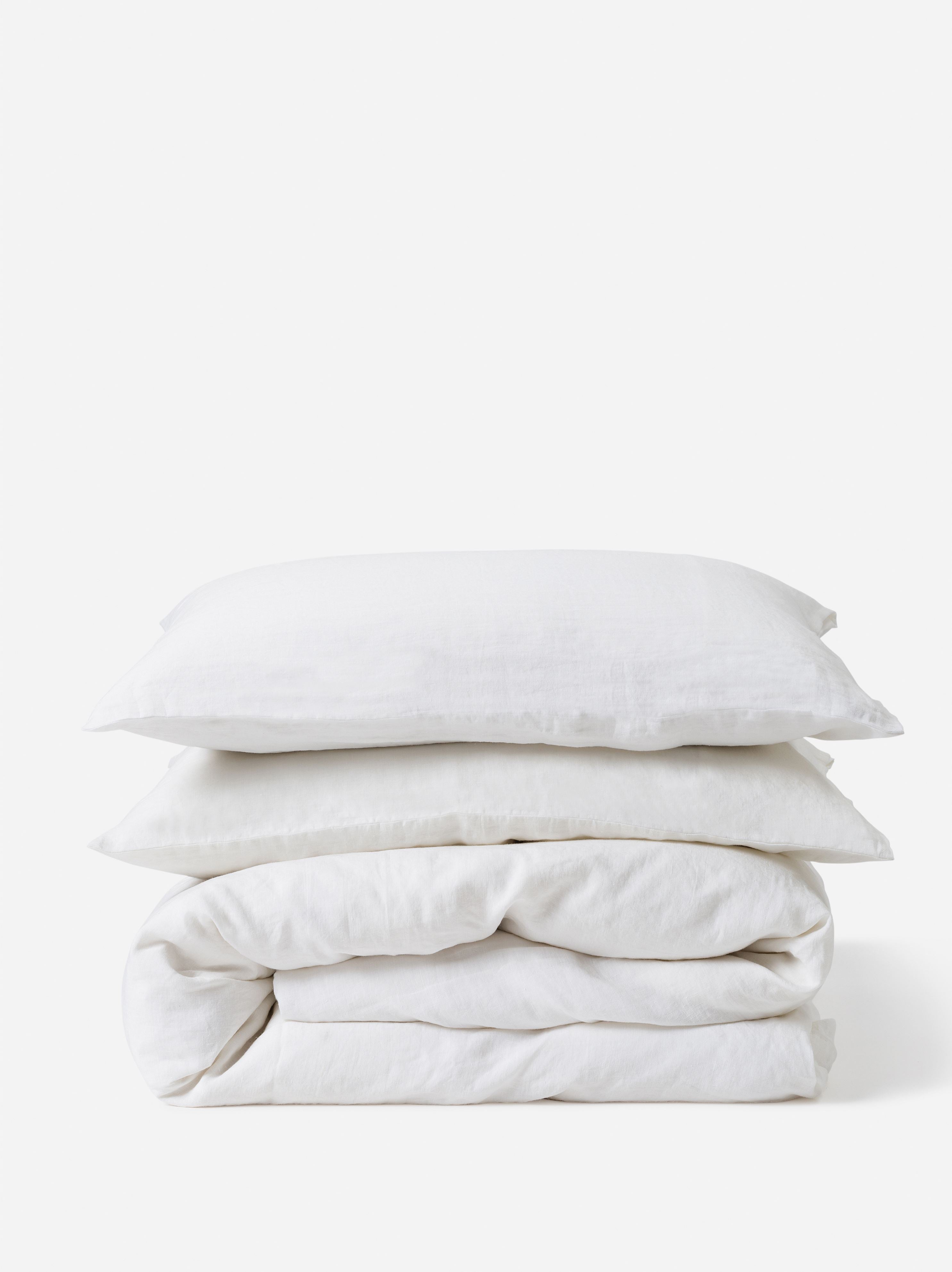 White Linen Duvet Cover White / Super King