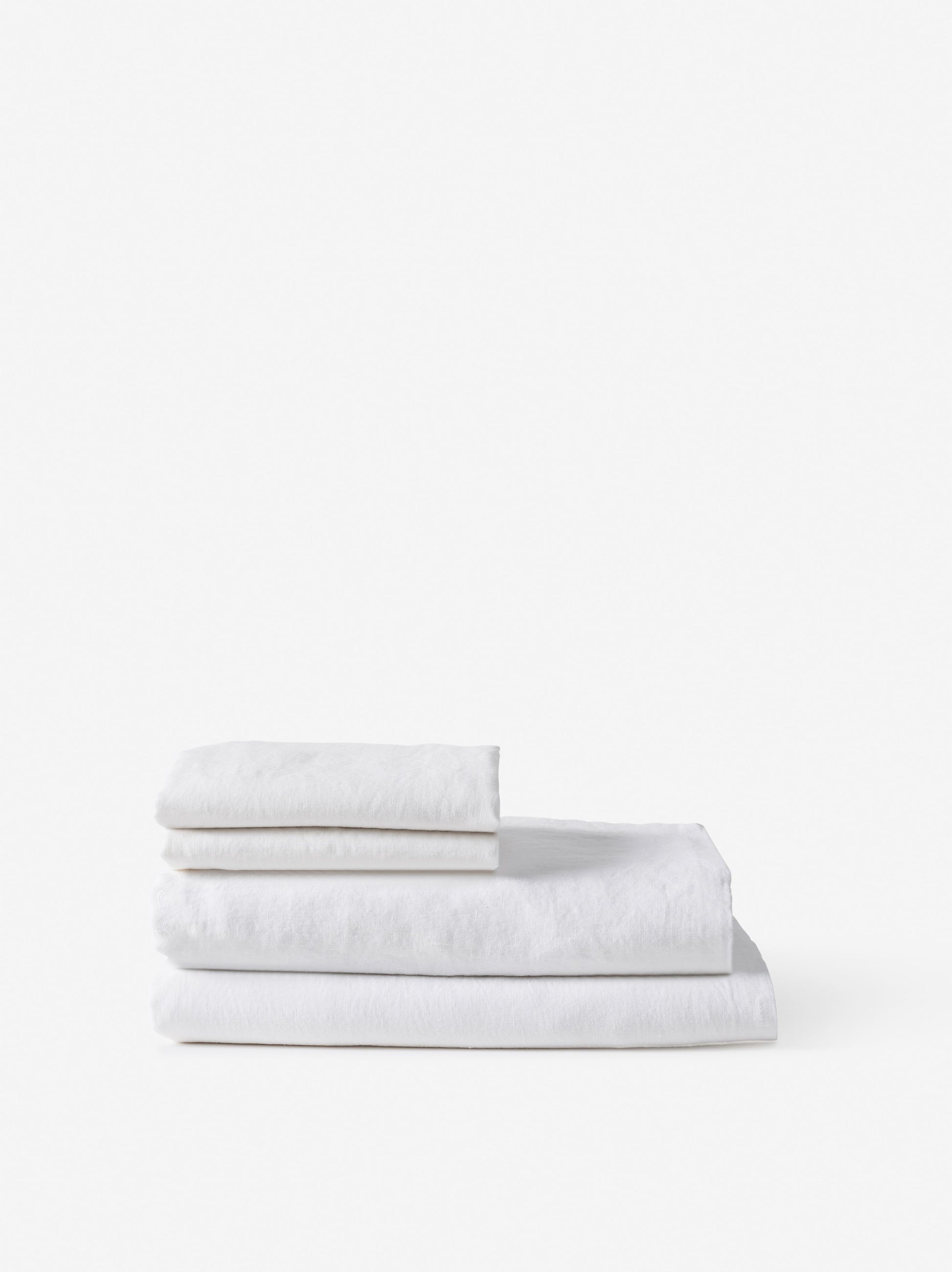 White Linen Flat Sheet White / King