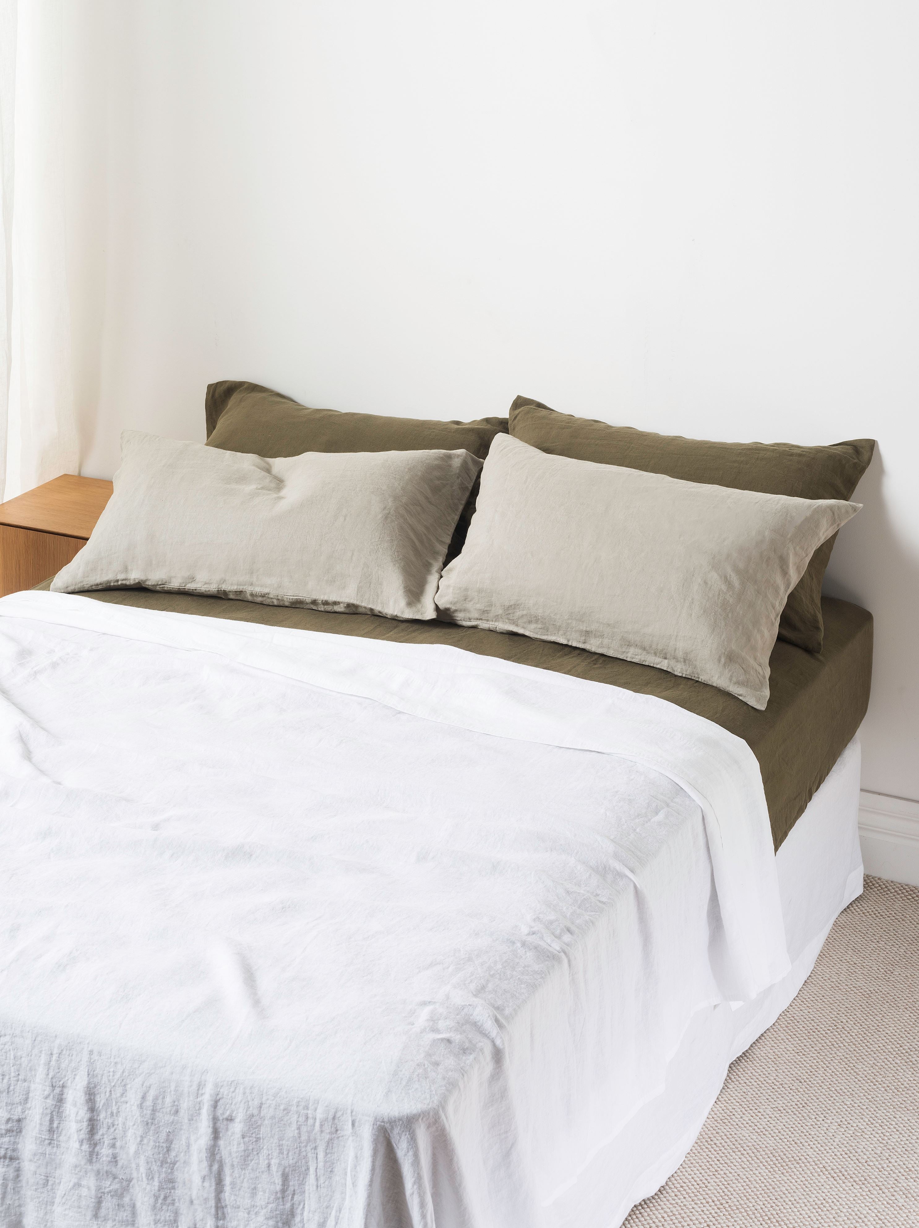 White Linen Flat Sheet White / Super King