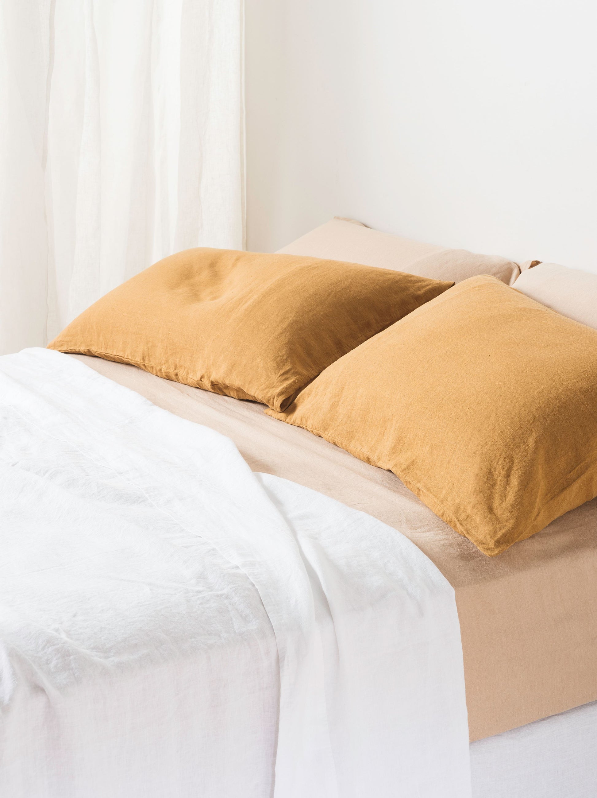 White Linen Flat Sheet White / Super King