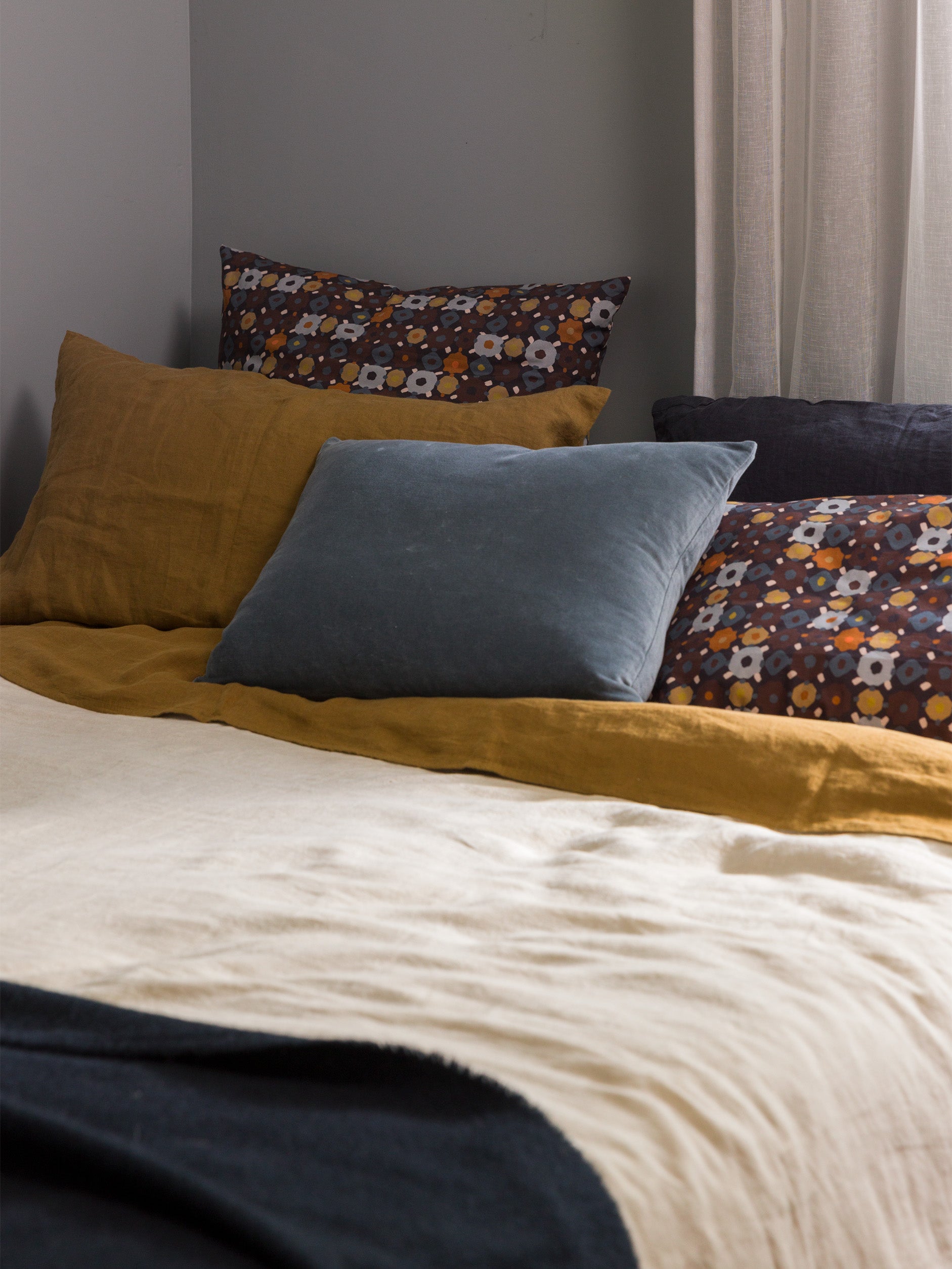 Chambray Linen Duvet Cover Oatmeal / King Single/Double