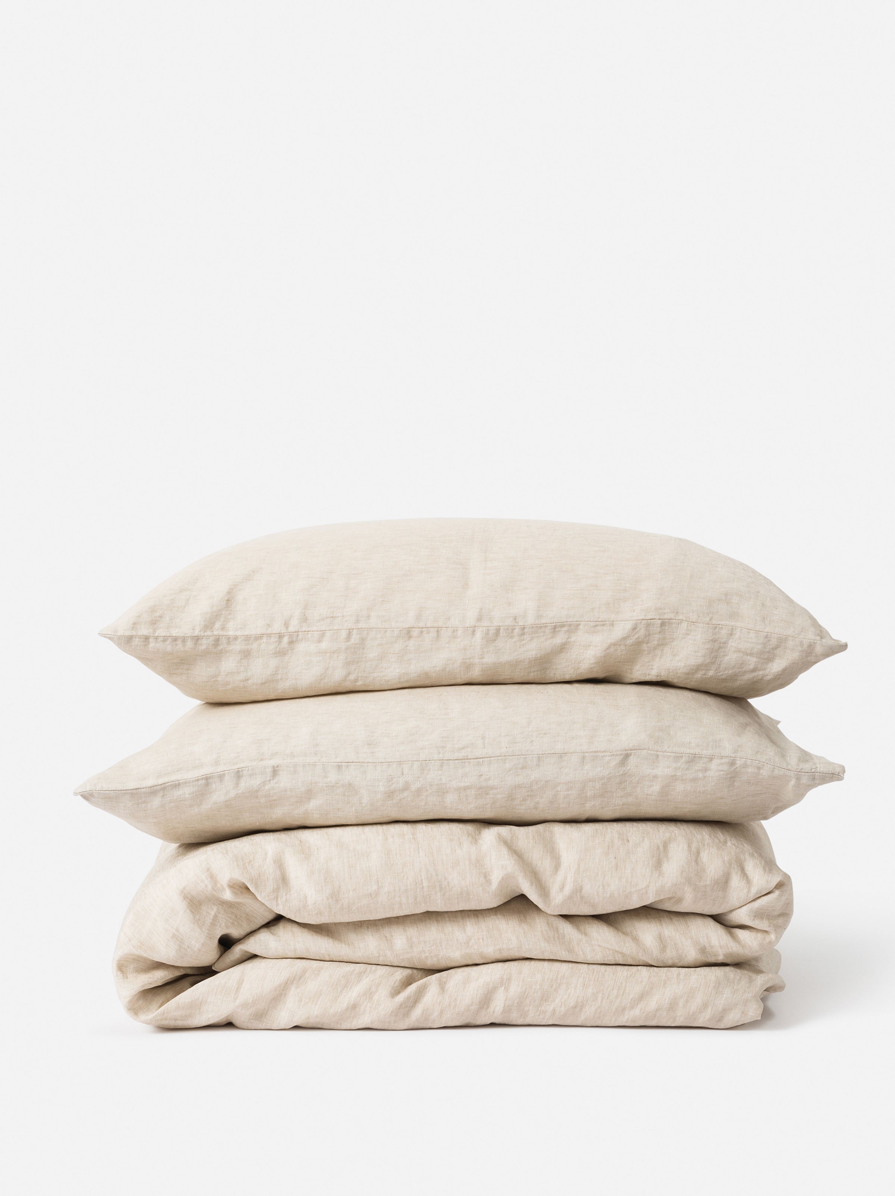 Chambray Linen Duvet Cover Oatmeal / Queen