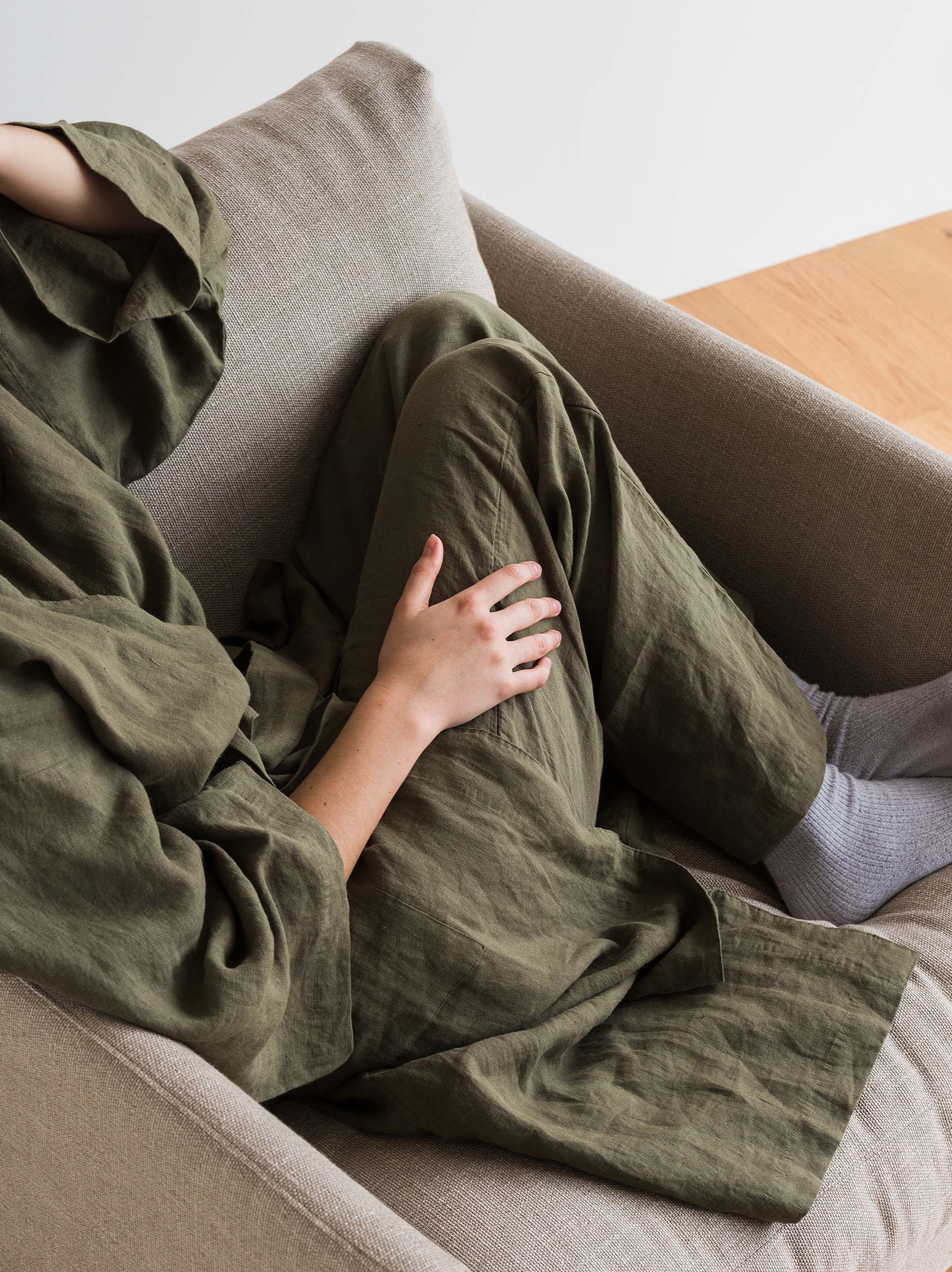 Ivy Linen Robe Ivy / Large