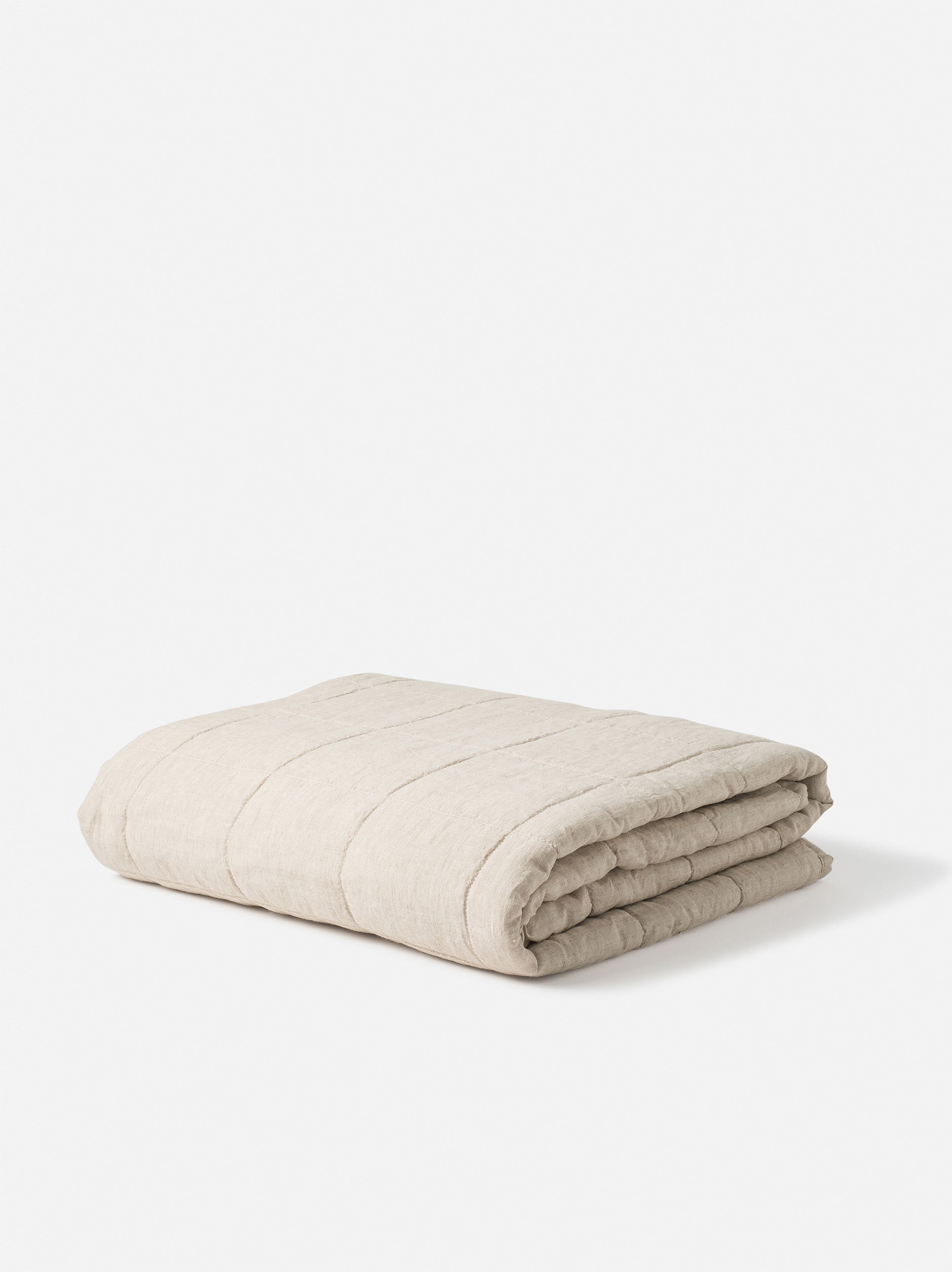 Chambray Linen Quilt Oatmeal / Queen