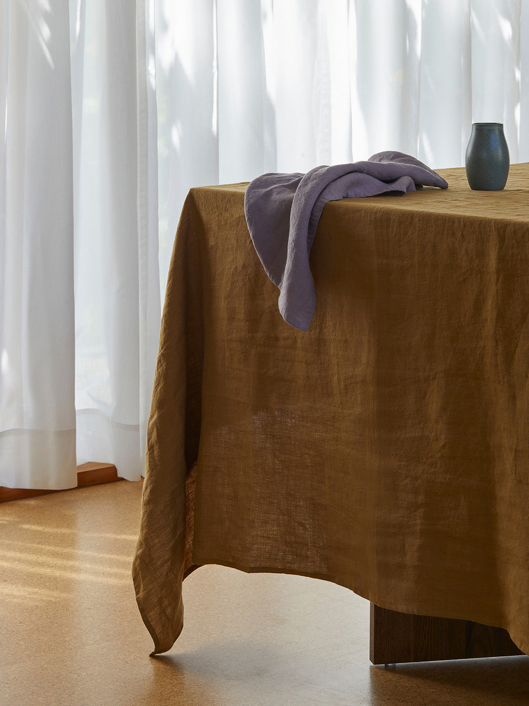 Ochre Linen Tablecloth Ochre / 155x270cm
