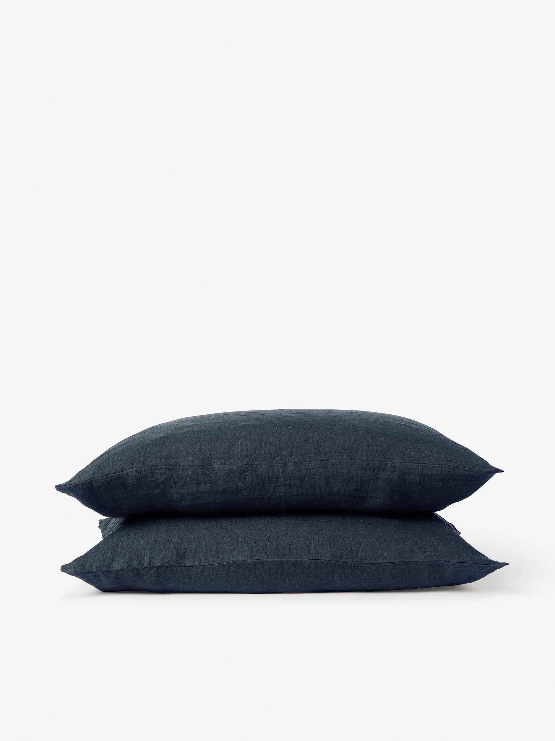 Blue Black Linen Pillowcase Pair Blue Black / Pillowcase Pair