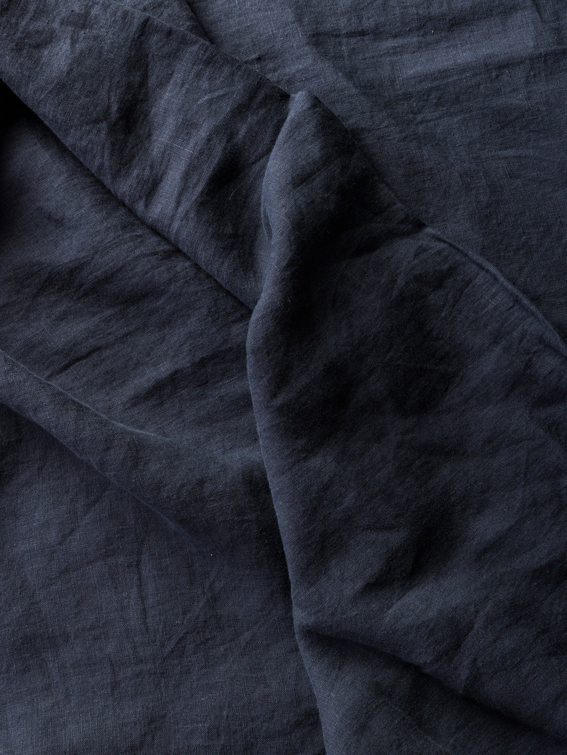 Blue Black Linen Duvet Cover Blue Black / King Single/Double