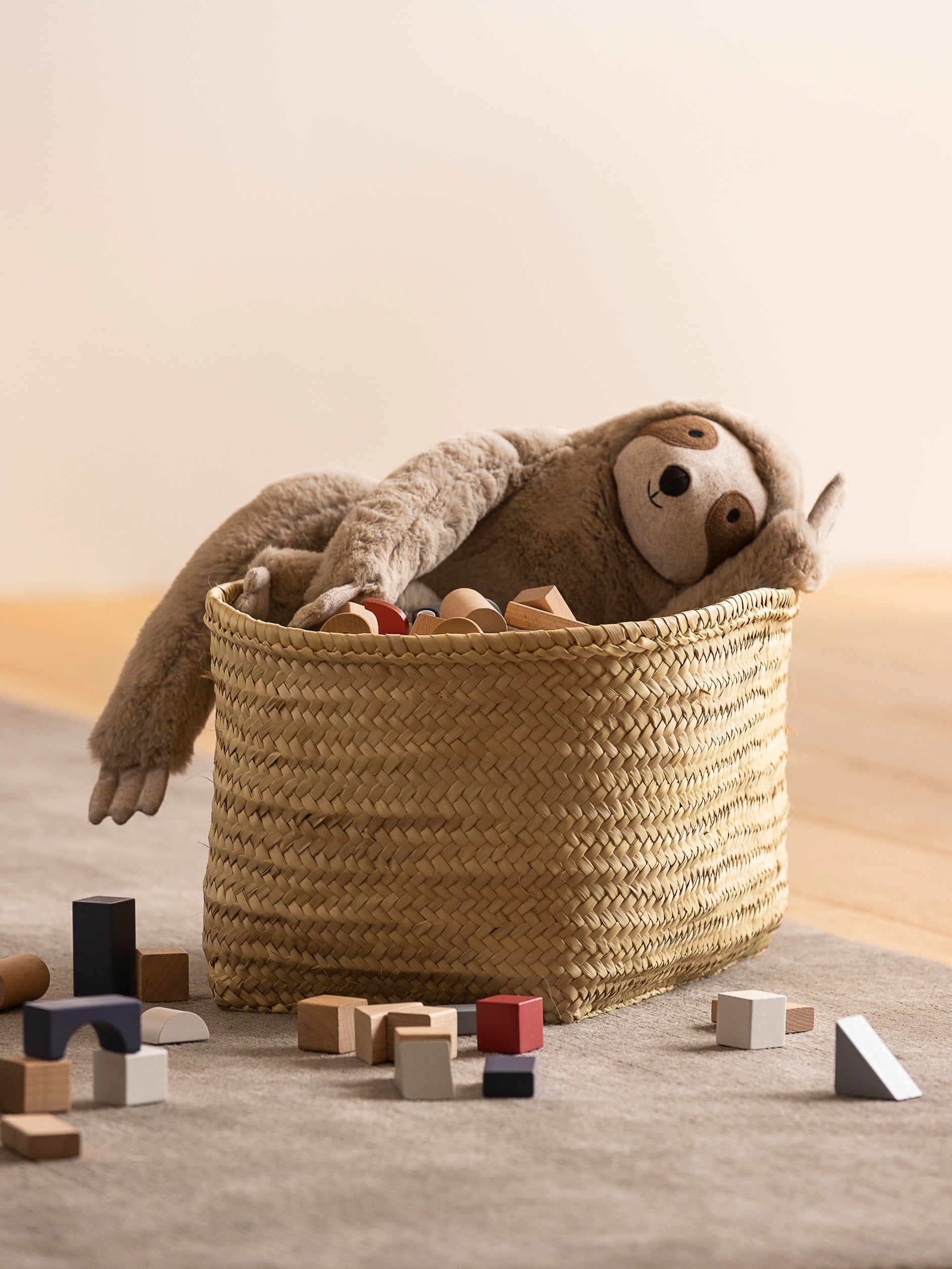 Moroccan Rectangle Storage Basket Natural / Large