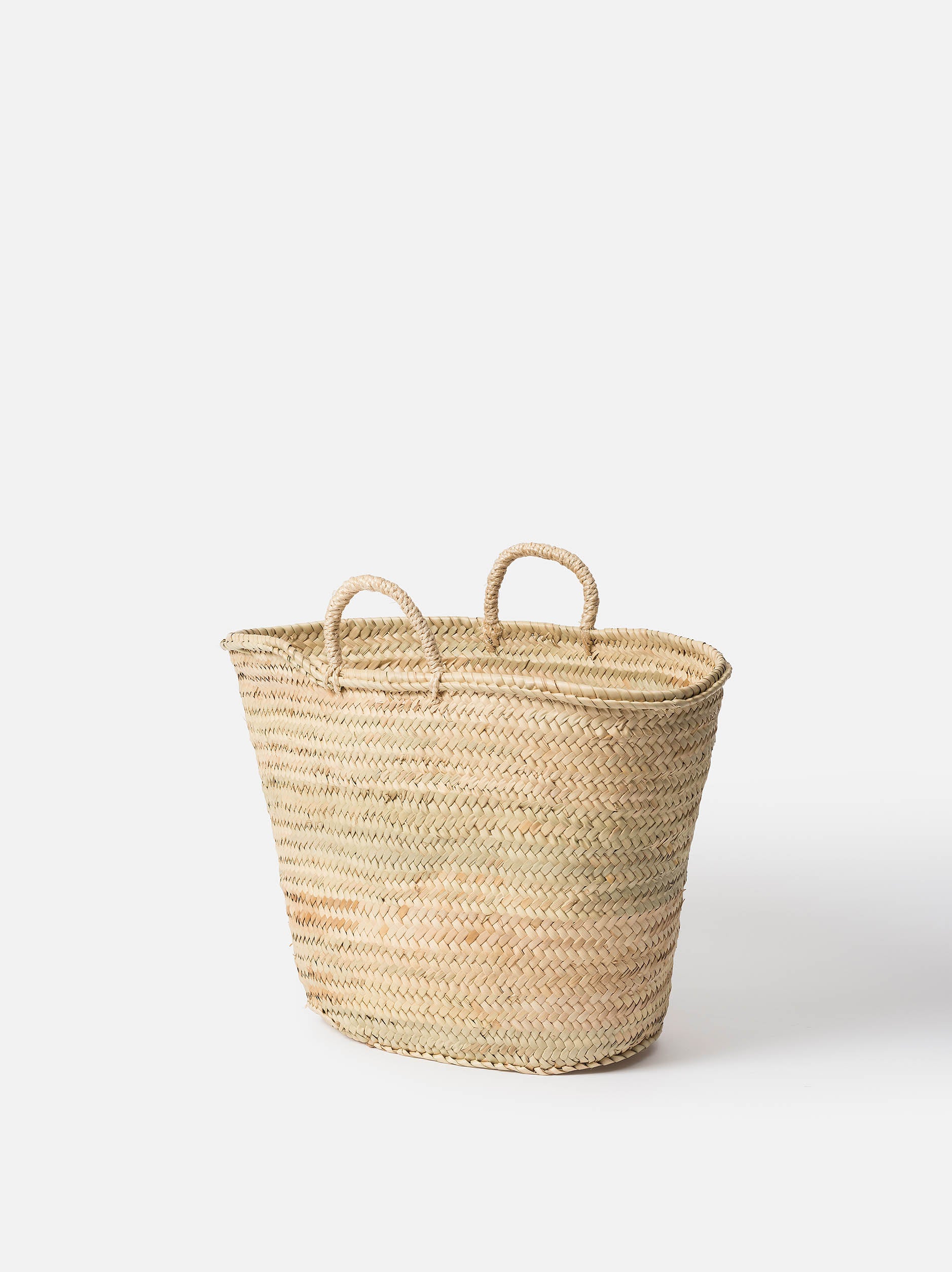 Moroccan Basket w/Woven Handles Natural / Large
