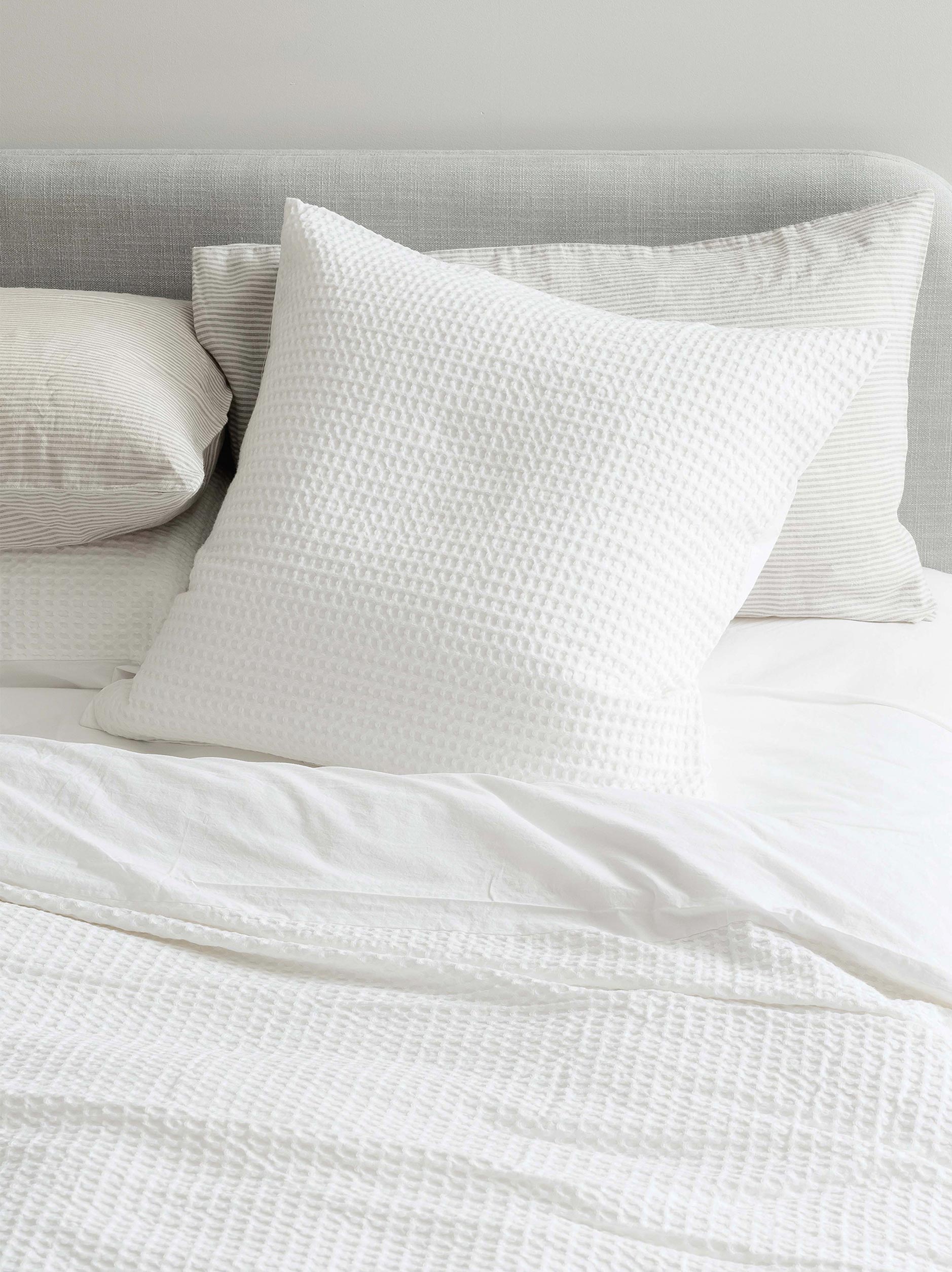 Waffle Organic Cotton Duvet Cover White / King Single/Double
