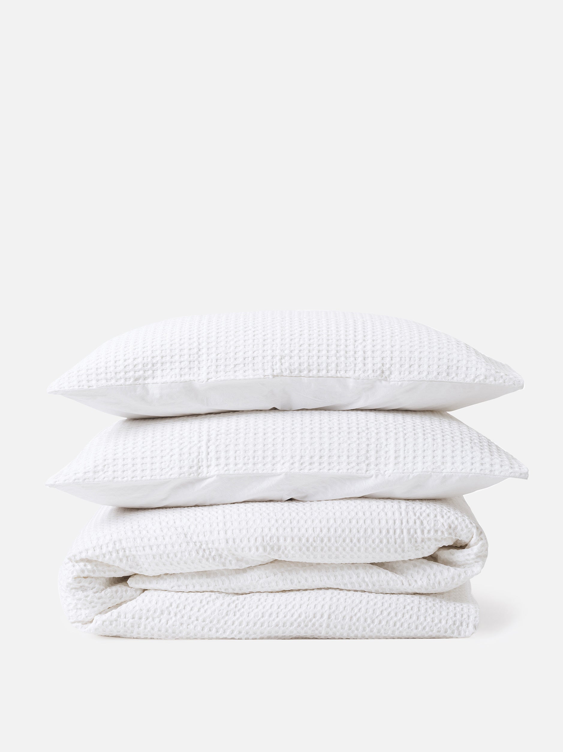 Waffle Organic Cotton Duvet Cover White / King