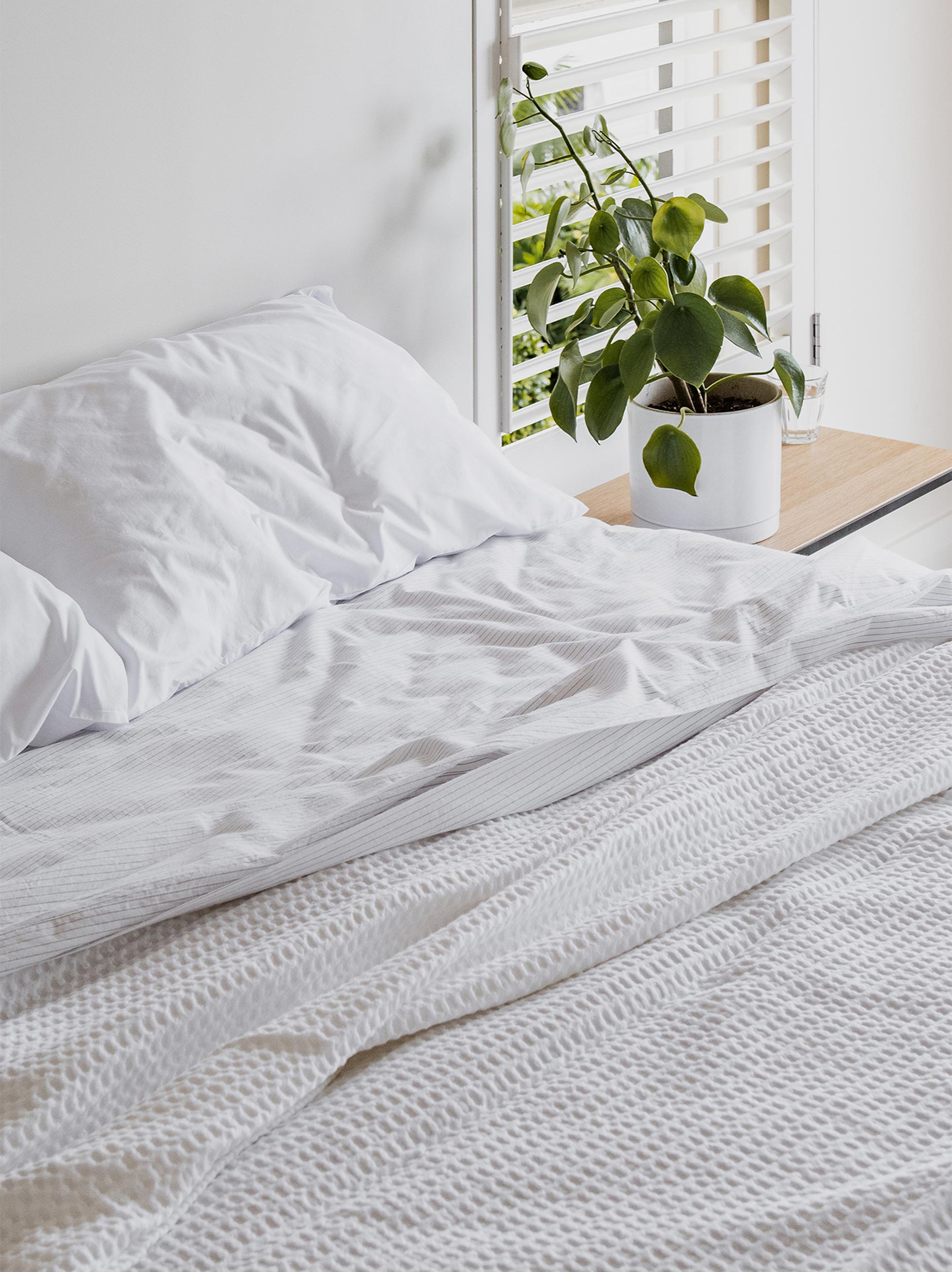 Waffle Organic Cotton Duvet Cover White / Super King