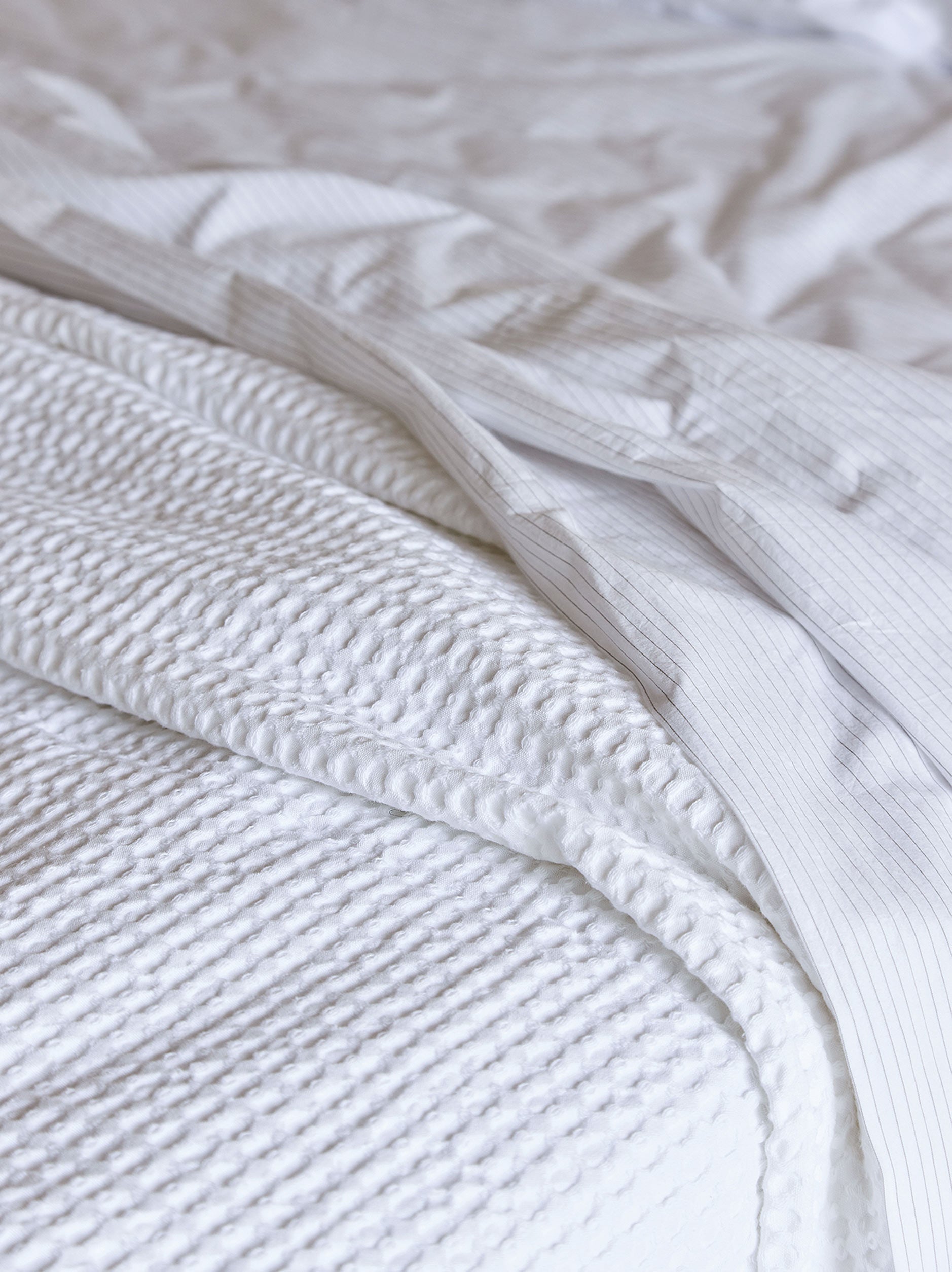 Waffle Organic Cotton Bedspread White / King/Super King