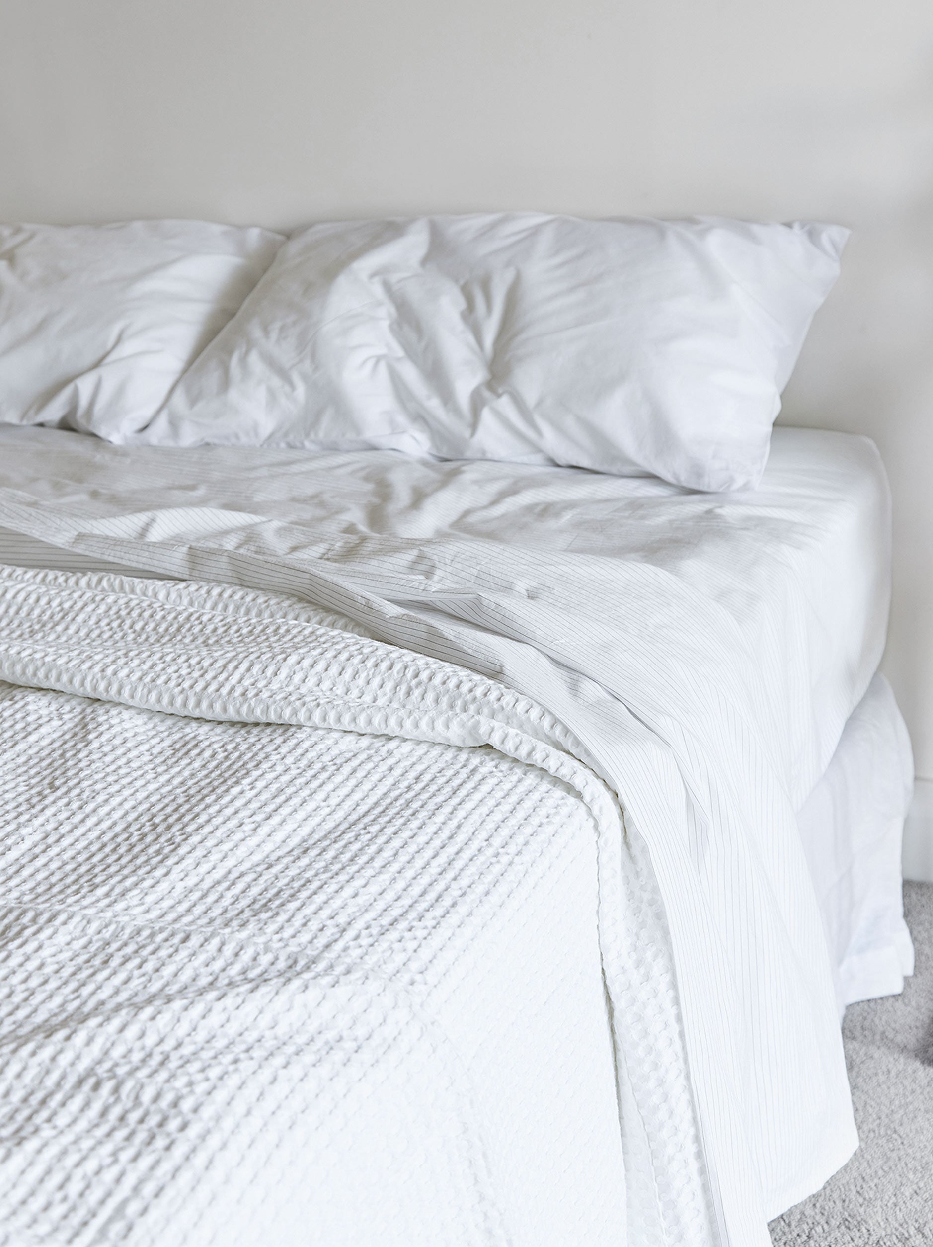 Waffle Organic Cotton Bedspread White / King Single