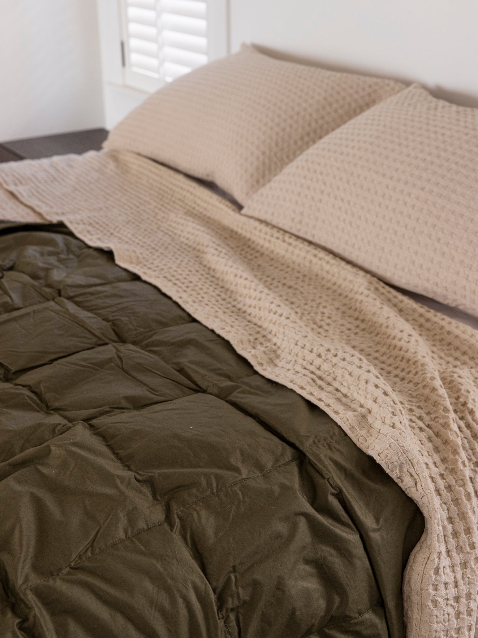 Textured Waffle Pillowcase PR Natural / Pillowcase Pair