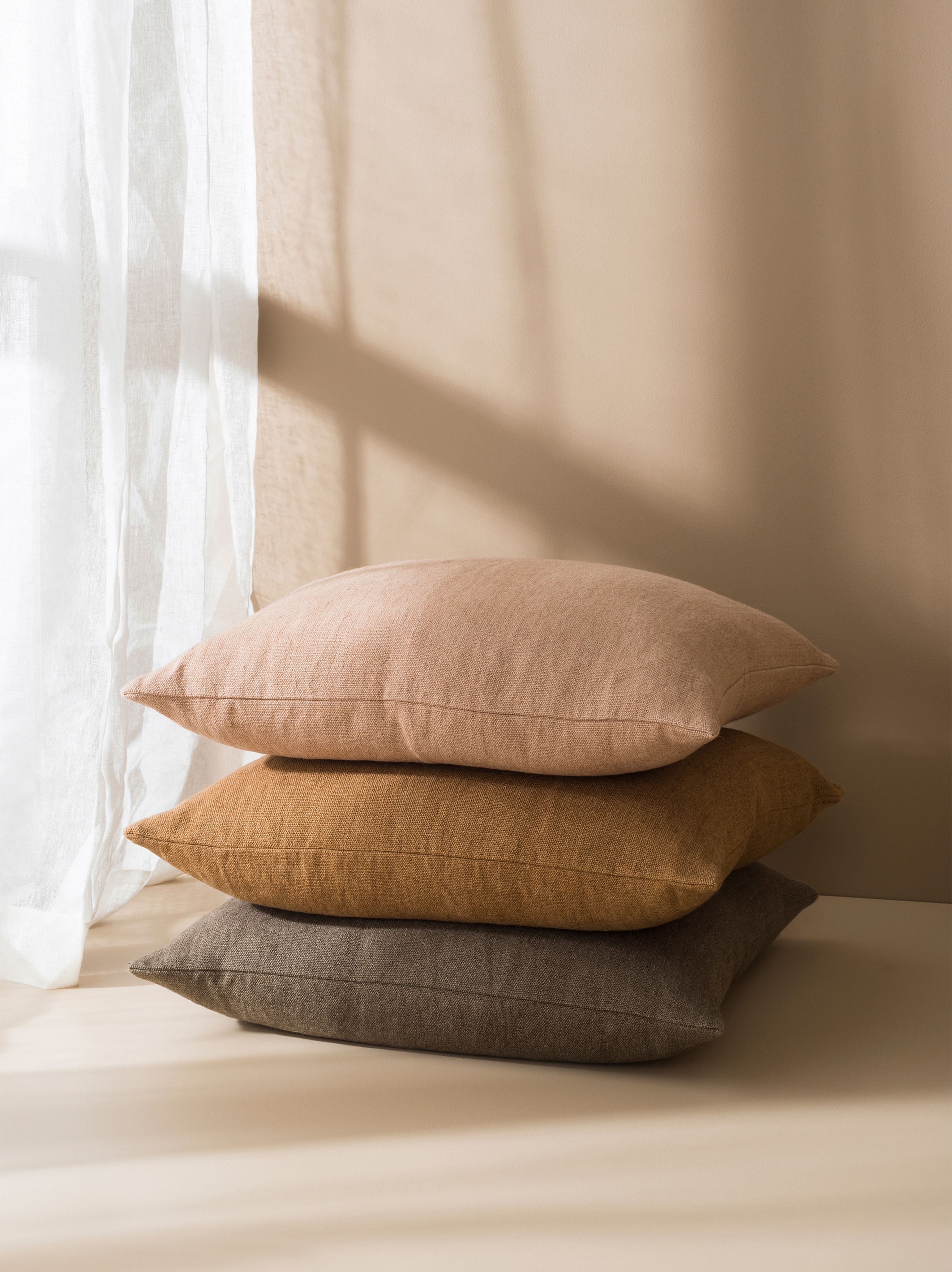 Heavy Linen Jute Cushion Cover Masala / 55x55cm