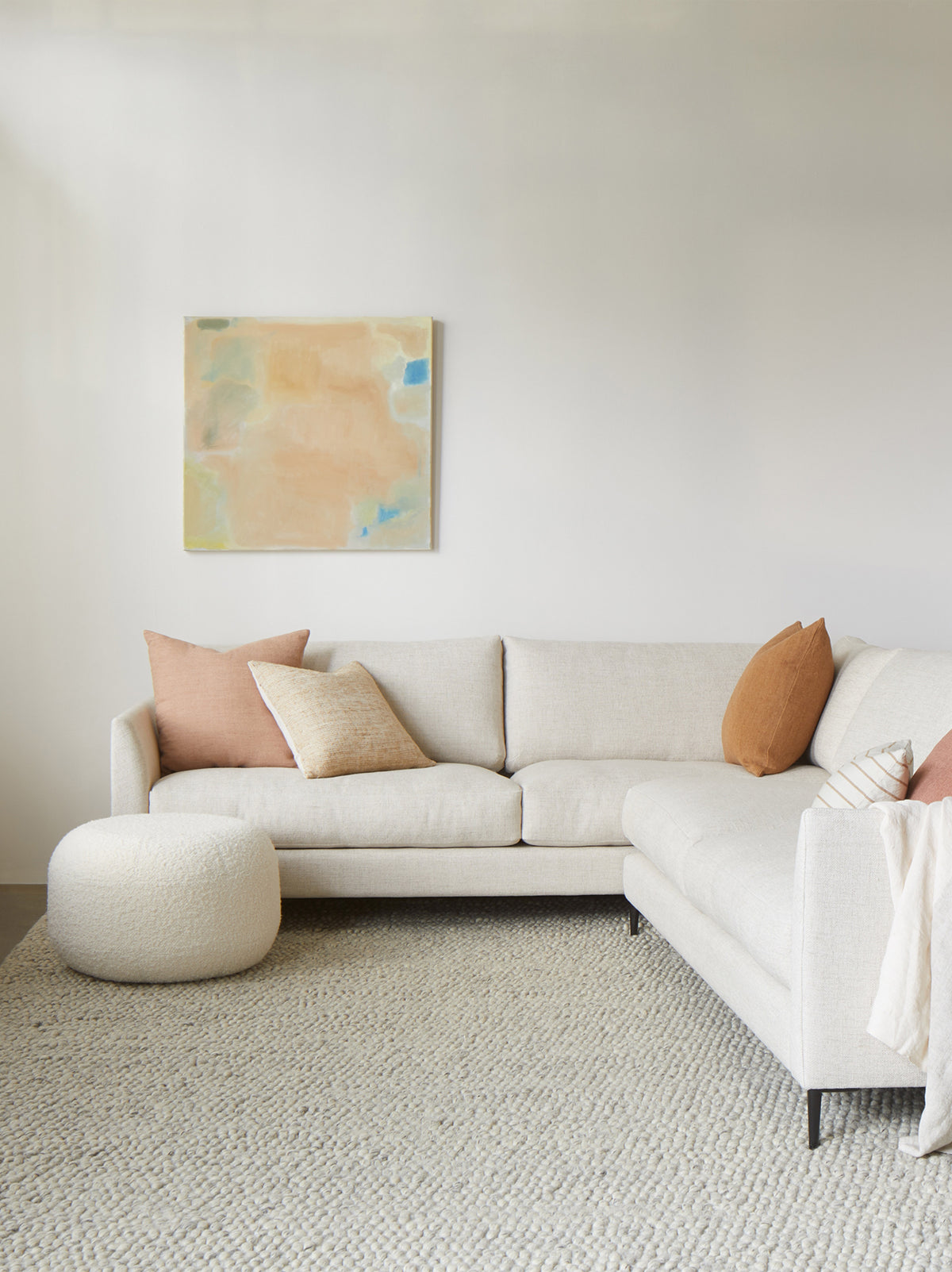 Heavy Linen Jute Cushion Cover Quinoa / 55x55cm