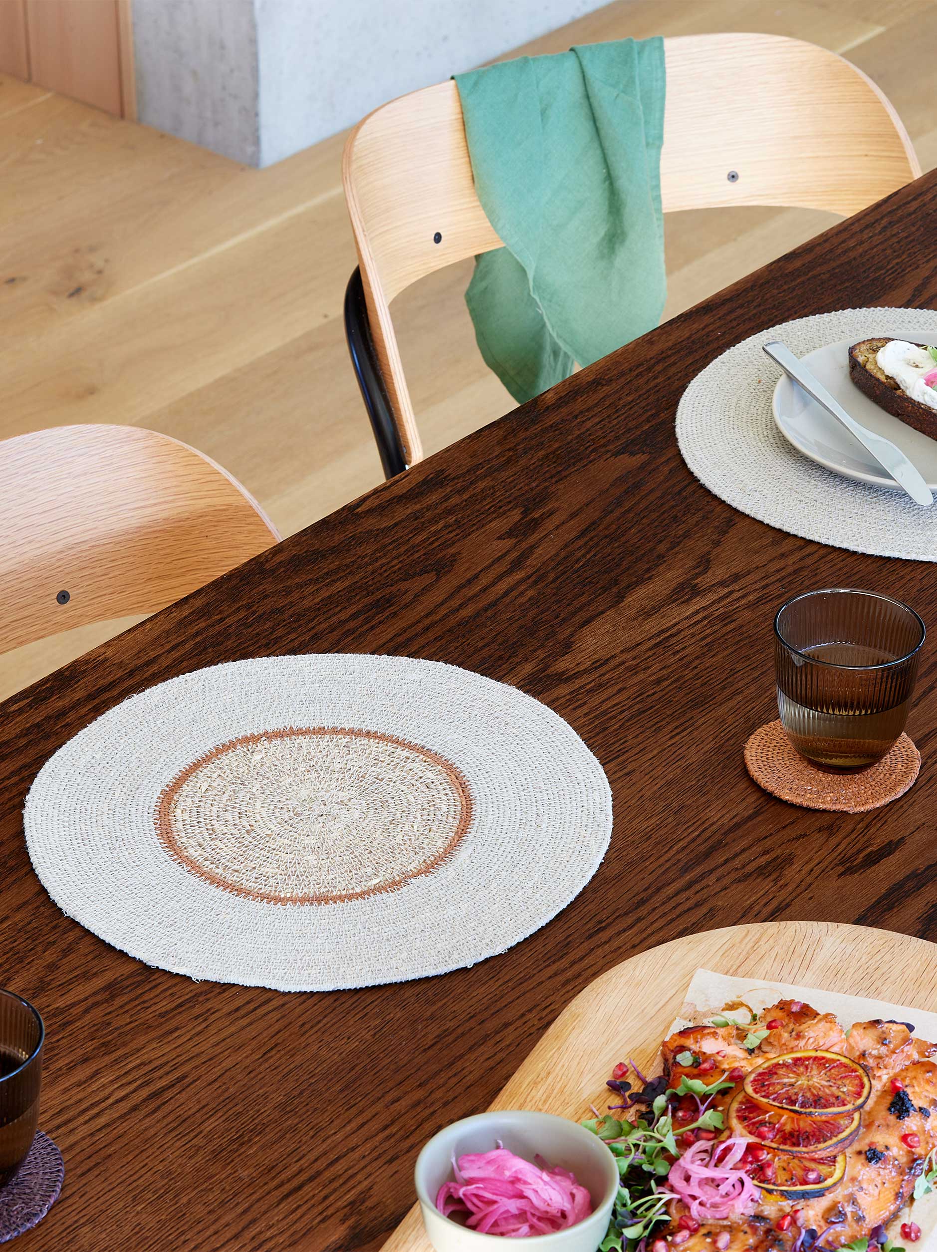 Pinto Placemat Haze/Orange Peel / 34cmdia