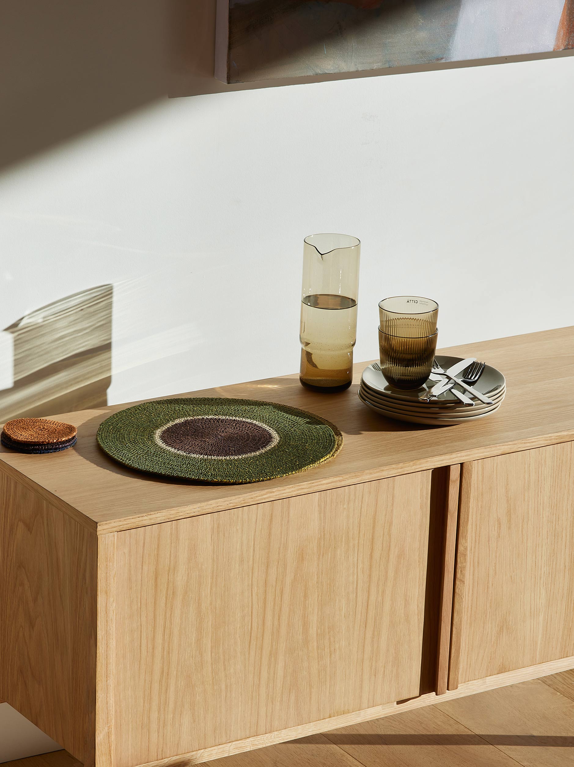 Pinto Placemat Ivy/Mulberry / 34cmdia