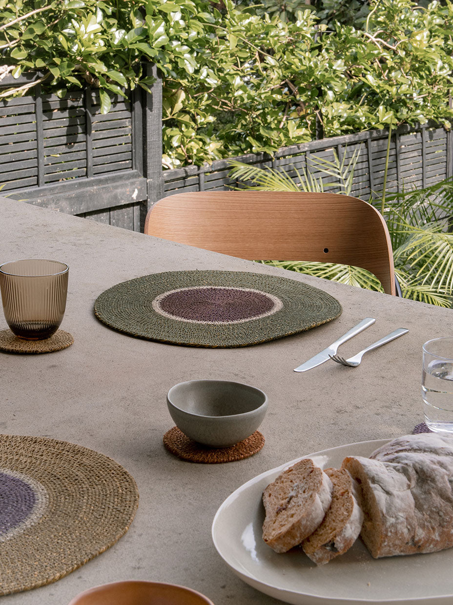Pinto Placemat Ivy/Mulberry / 34cmdia