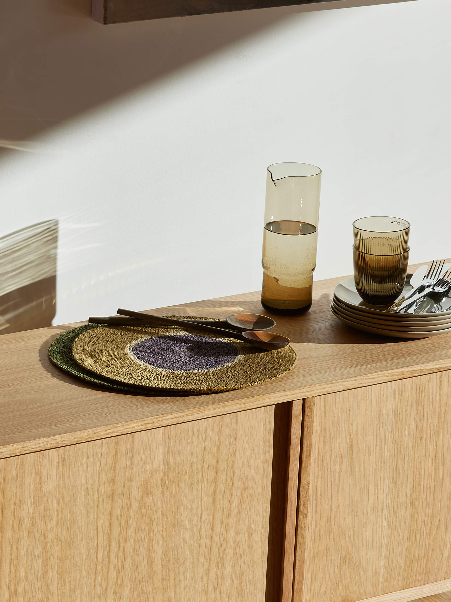 Pinto Placemat Ochre/Lupin / 34cmdia