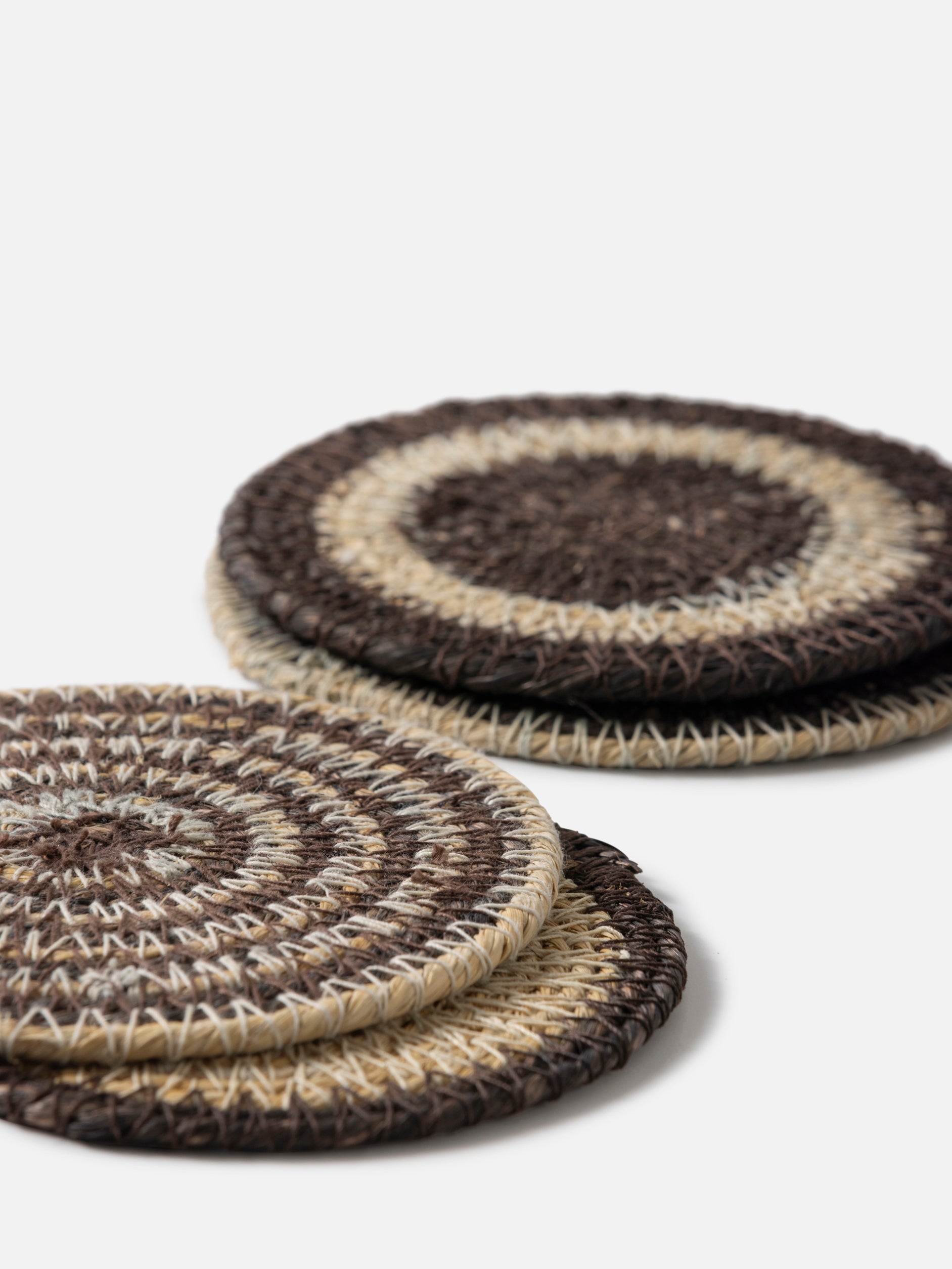 Agora Woven Coaster Set/4 Rye/Natural / 10cmdia