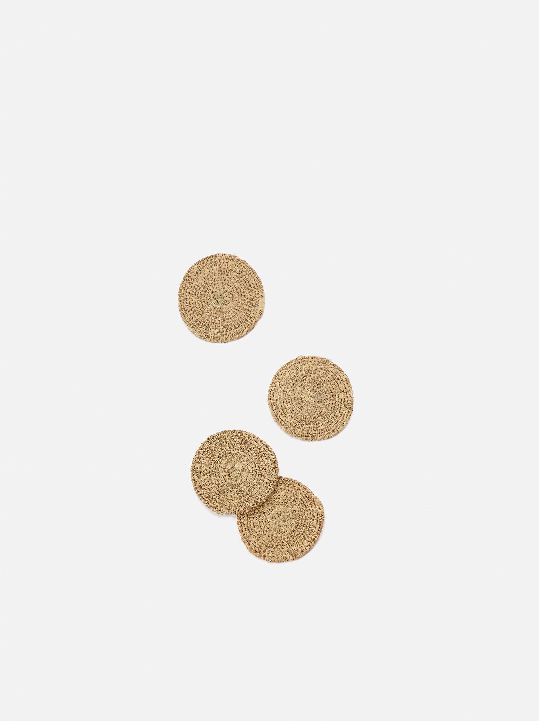Woven Coaster S/4 Natural / 10cmdia